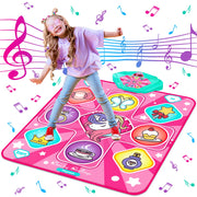 Kusntin Einhorn Tanzmatte, Tanzmixer Rhythmus-Tanzmatte, Pinkfarbene Tanzmatte mit LED-Leuchten, einstellbarer Lautstärke, integrierter Musik, 5 Spielmodi, Weihnachts- und Geburtstagsgeschenke für 3-12 Jahre alte Mädchen Spielzeug