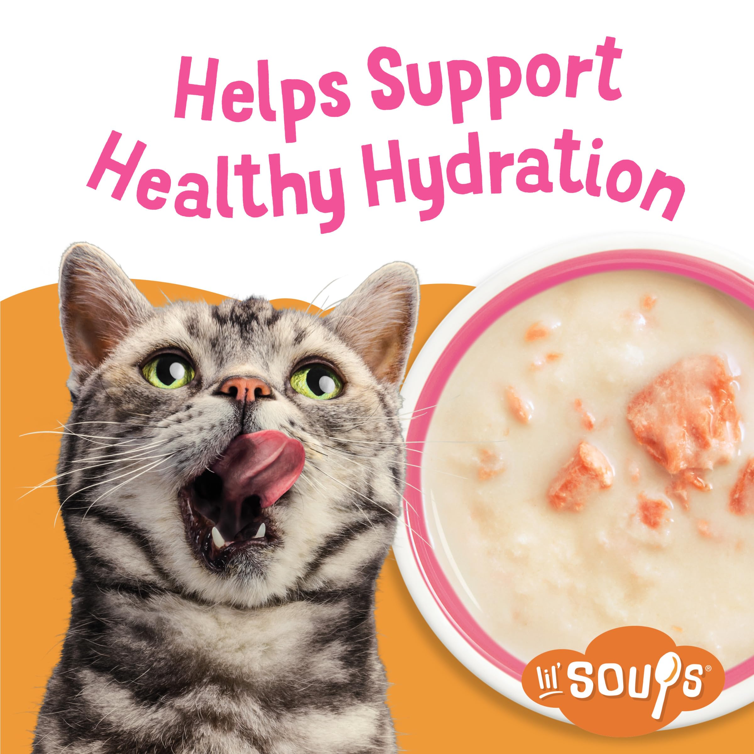 Purina Friskies Grain Free Lickable Cat Food Toppers Lil’ Soups With Sockeye Salmon in Chicken Broth - (Pack of 8) 1.2 oz. Cups