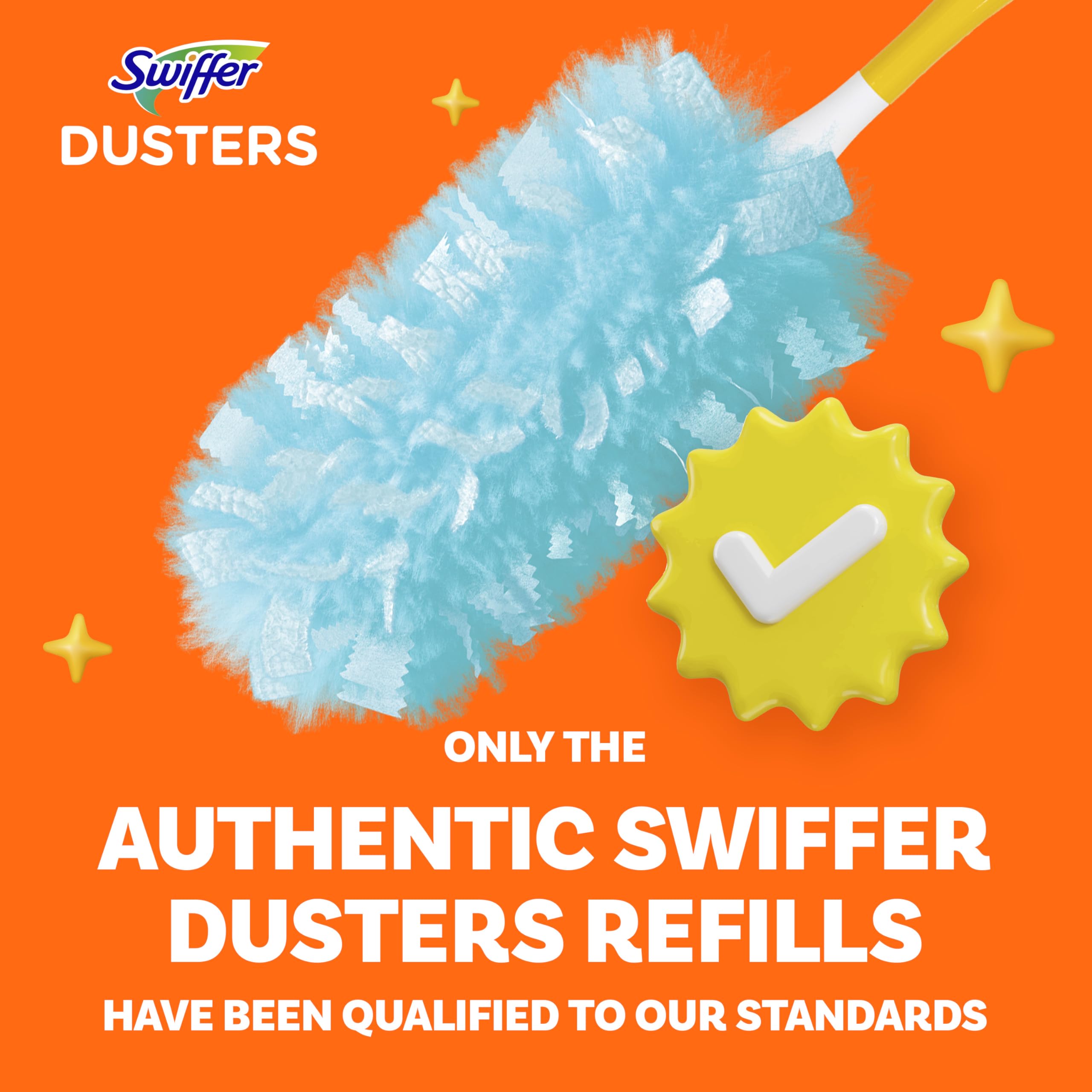 Swiffer Dusters Refill for Cleaning, Made by SWIFFER, Feather & Microfiber Duster Disposable Alternative, for Dusting Furniture, Blinds, Ceiling Fans, Walls, Helps Remove Allergens, Unscented, 18ct​