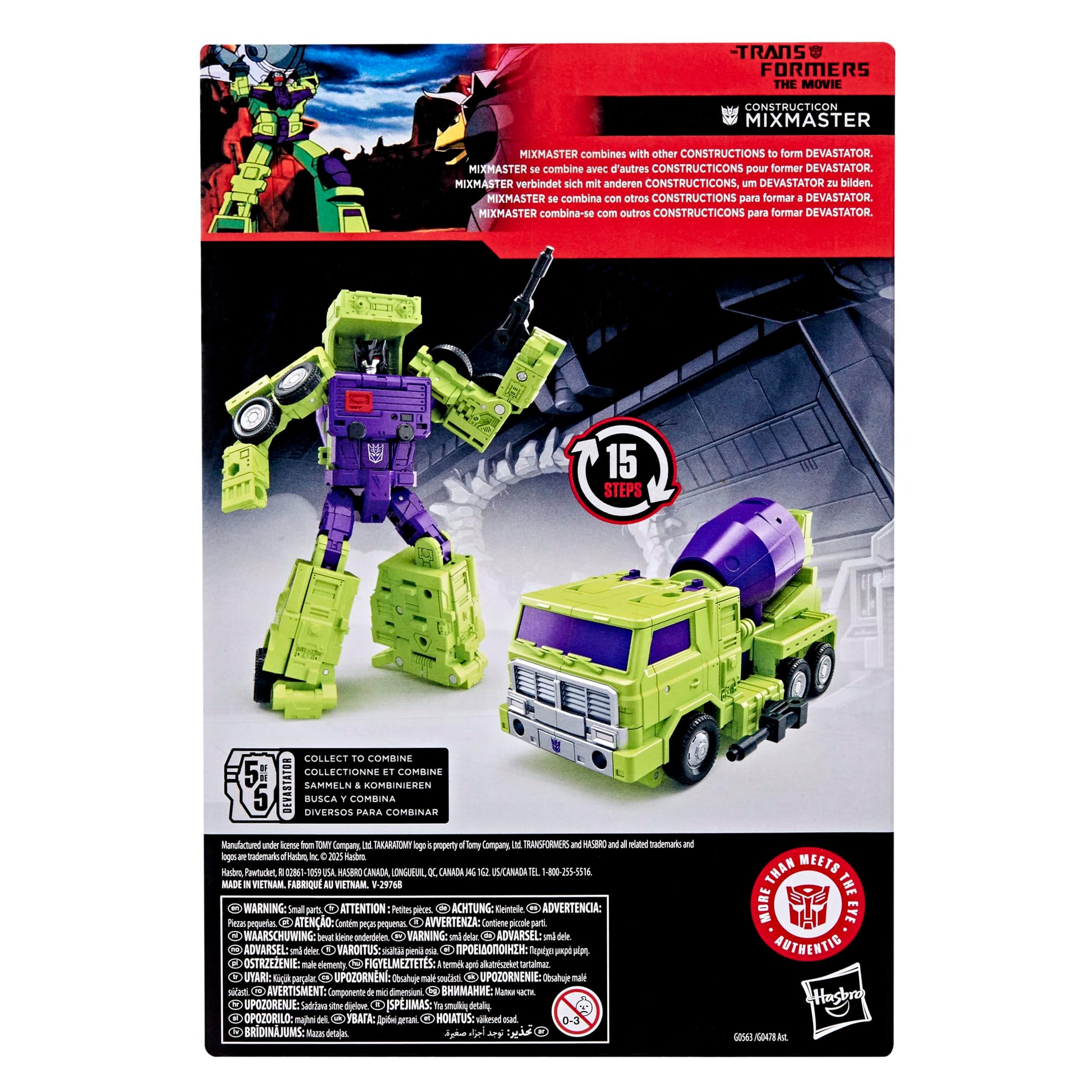 Transformers Studio Series Voyager Class The The Movie Constructicon Mixmaster, 5.5-inch Converting Action Figure, Robot Toys for Ages 8+