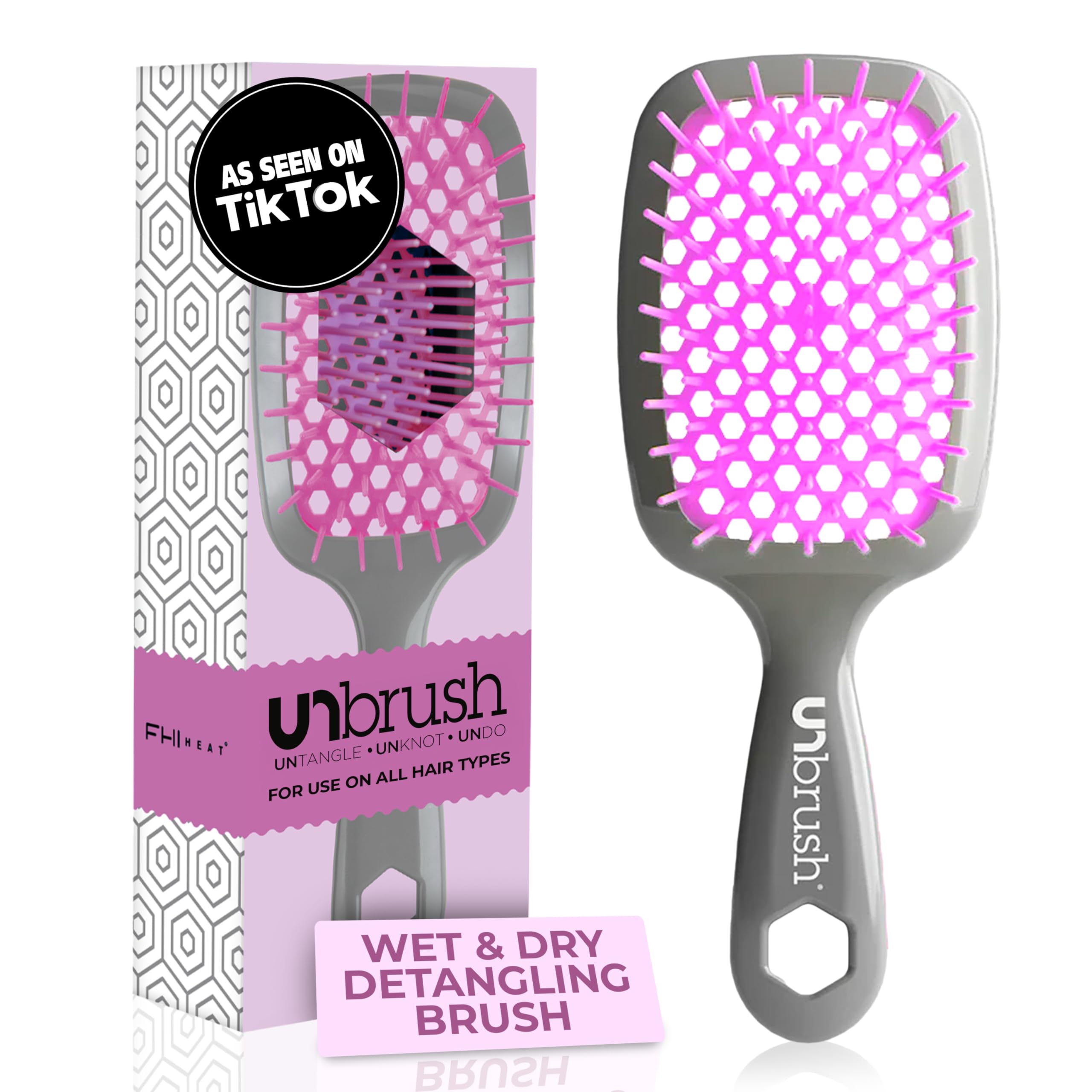 FHI HEAT Unbrush Wet & Dry Entwirrbürste mit Belüftung, Lavendel/Grau
