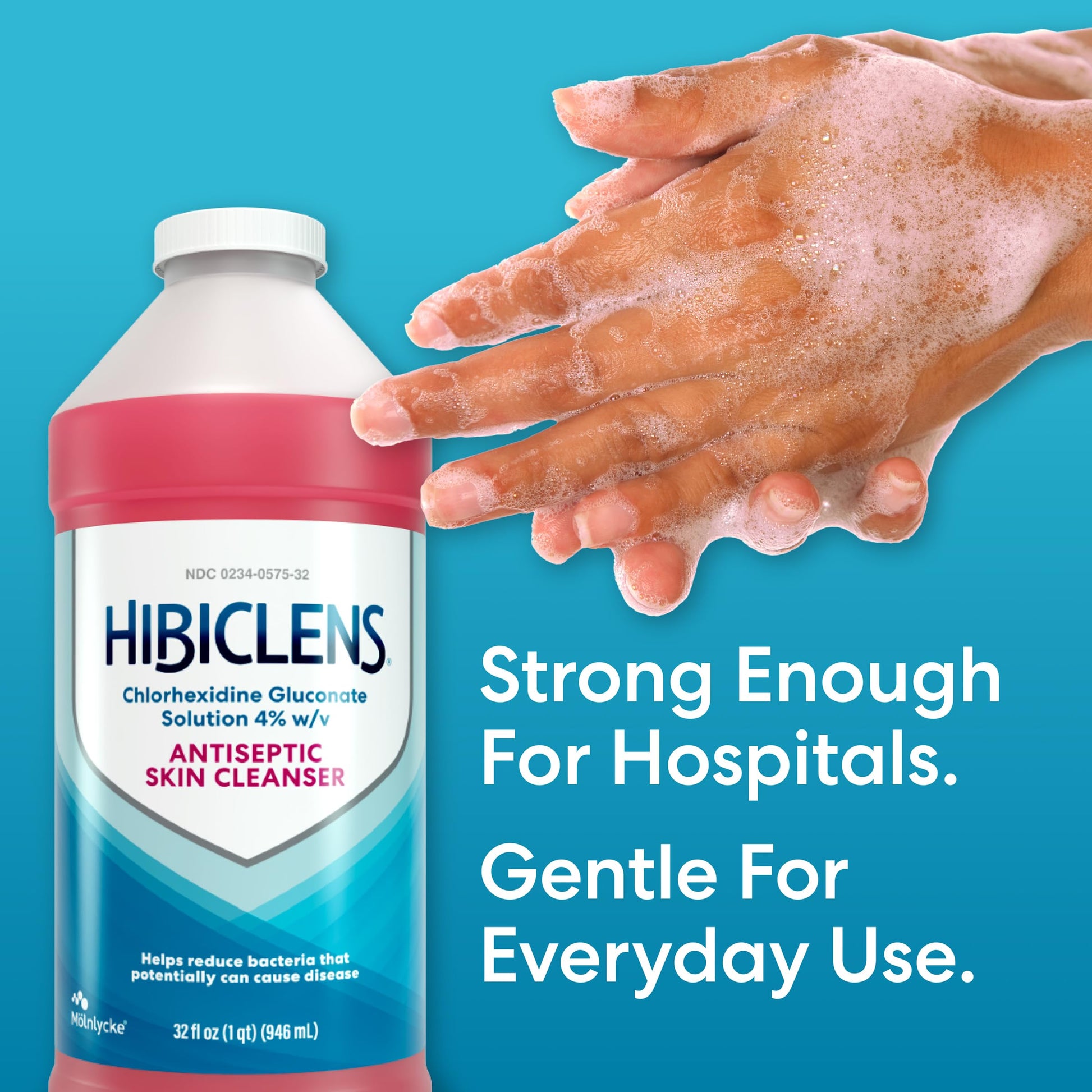 Hibiclens – Antimicrobial and Antiseptic Skin Cleanser – 32 oz – for Home and Hospital – 4% CHG