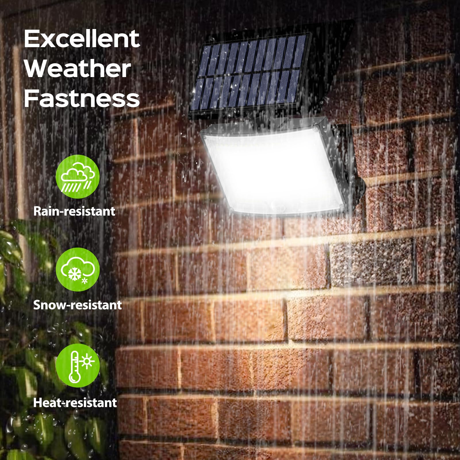 Adiding Solar Outdoor Lights, 202 LEDs Flood Lights with 16.4 ft Cable, Remote Control Solar Motion Sensor Outdoor Lights, 3 Modes Solar Powered Security Lights for Outside Patio, Yard, Garage, 2 Pack
