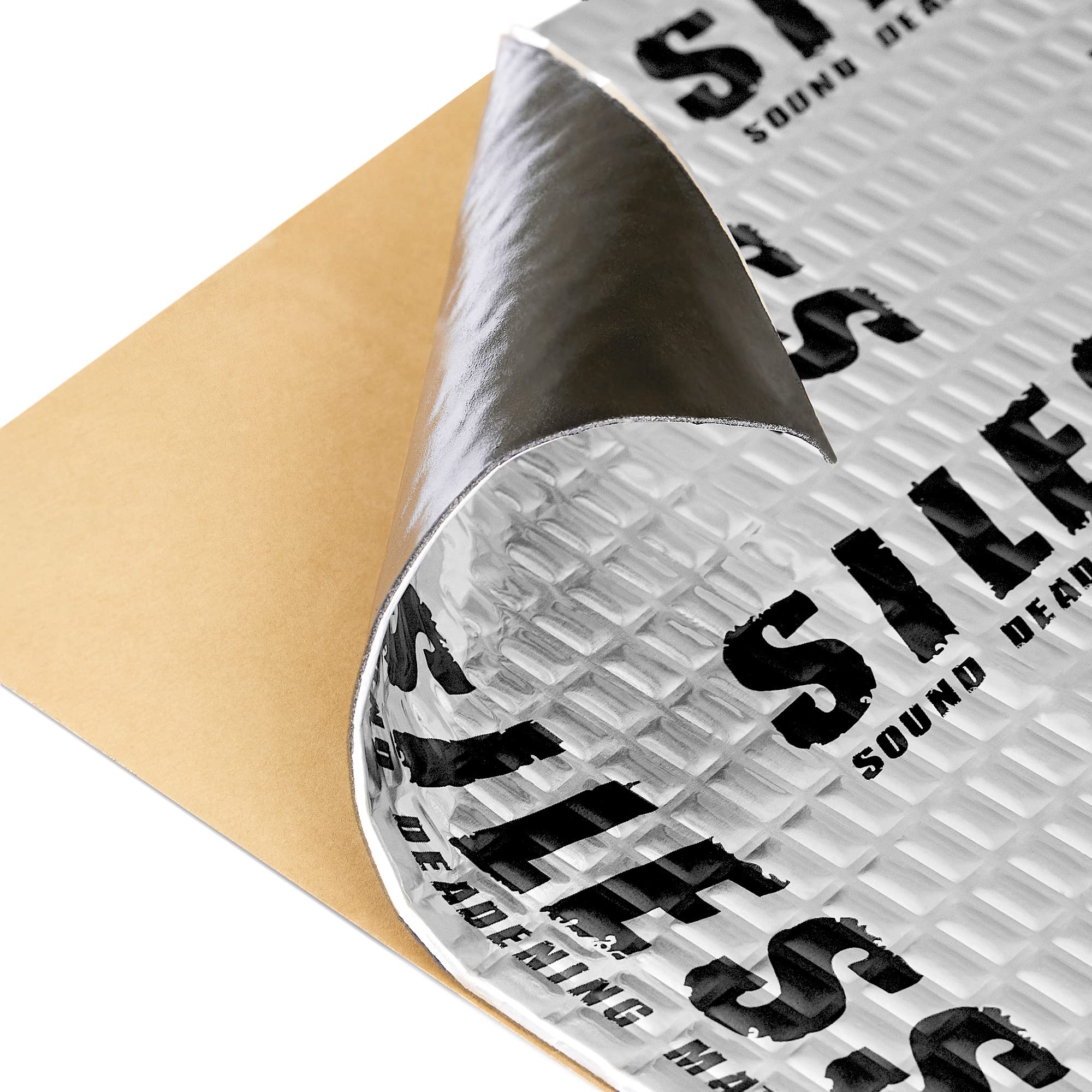 Siless 80 مل (2 مم) 36 قدم مربع (3.4 متر مربع) حصيرة عازلة للصوت للسيارات - كاتم صوت بوتيل للسيارات - مادة عازلة للضوضاء ومانعة للاهتزاز (36 قدم مربع)