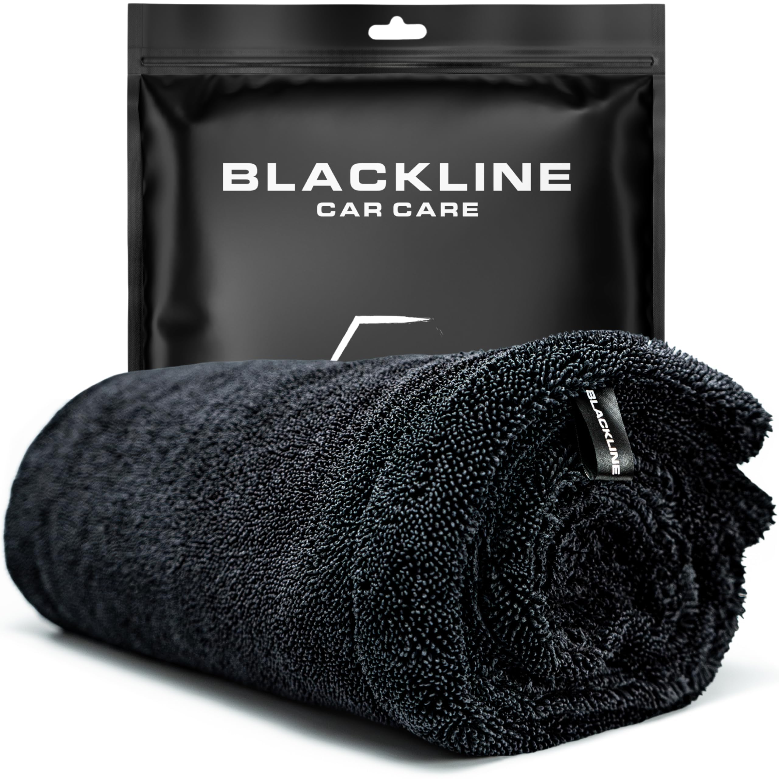 Blackline 24"x36" Twisted-Loop Drying Towel, 1300GSM, Streak Free, Lint Free, Reusable - Car Accessories, Bath Towels, Microfiber Cleaning Cloth - One Pass is All You Need