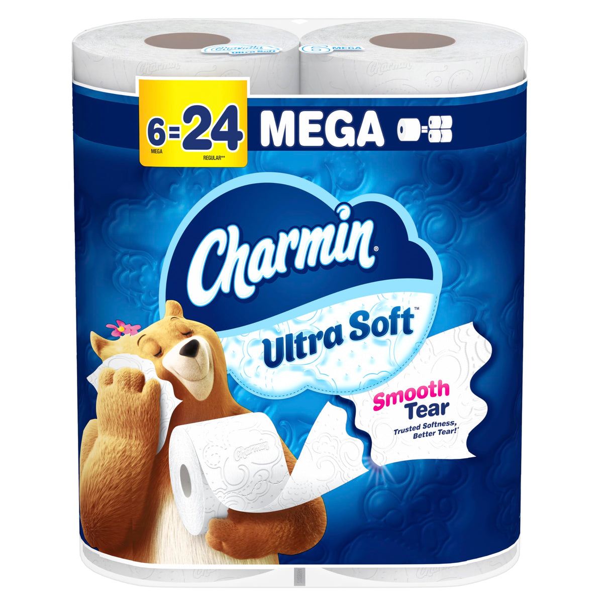 Charmin Ultra Soft Toilettenpapier, 6 Mega-Rollen = 24 Standard-Rollen