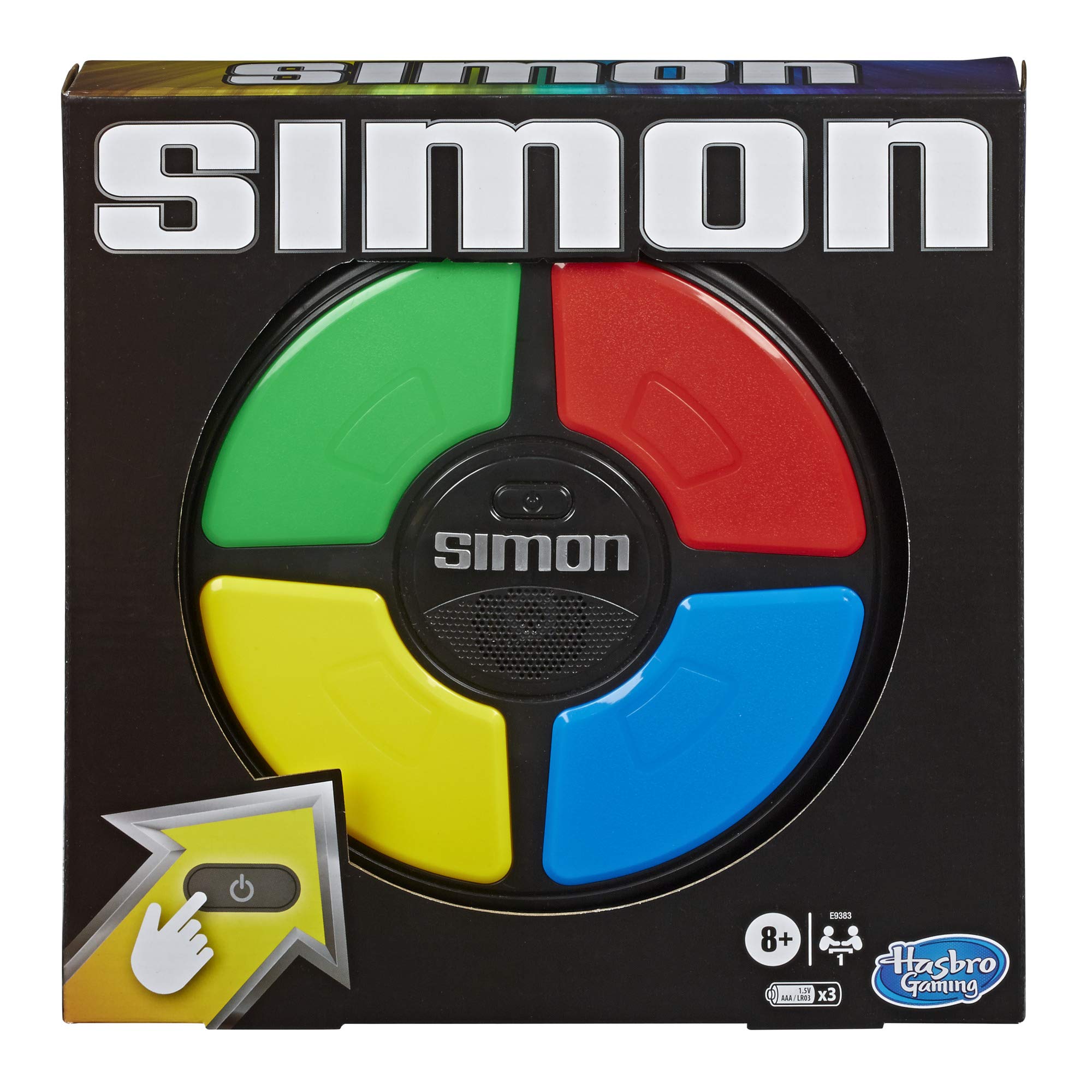 Hasbro Gaming Simon Handheld elektronisches Gedächtnisspiel mit Lichtern und Geräuschen für Kinder ab 8 Jahren