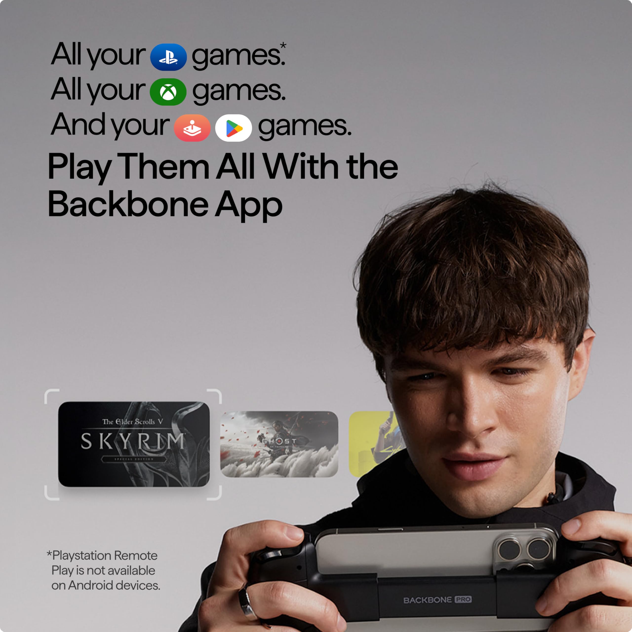 BACKBONE Pro Mobile Gaming Controller for iPhone 15/16 Series+ and Android, USB-C & Bluetooth, Play Anywhere on Any Screen, Premium Quality & Pro-Level Comfort, Android & iPhone Game Controller