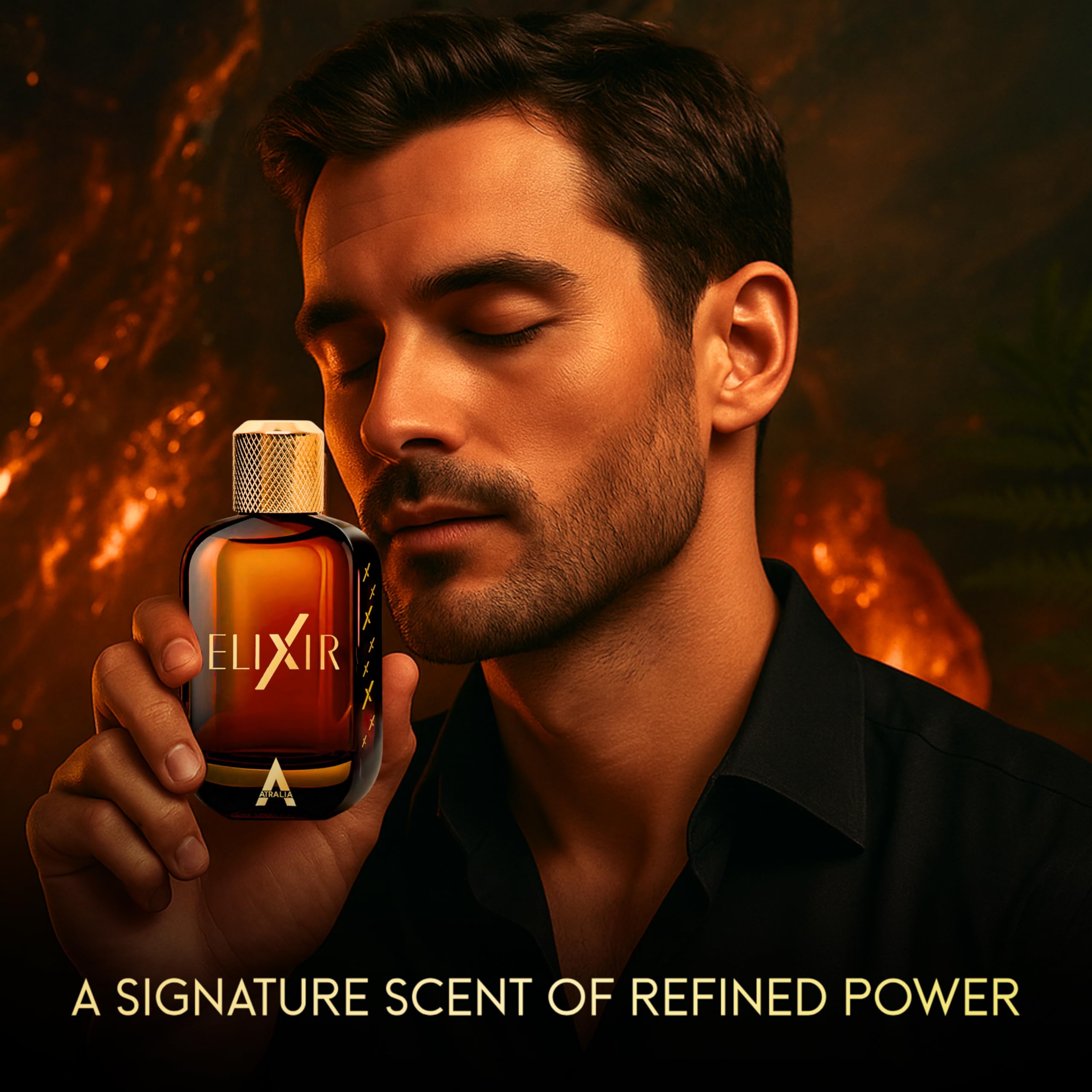 Atralia Elixir Eau De Parfum for Men 100Ml 3.4Oz - Luxurious and Long Lasting Fragrances with Notes of Fougere and amber - Best Alternative for Le Male