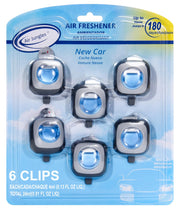 Air Jungles New Car Scent Car Air Freshener Clip, 6 Vent Clips, 4ml Each, Long Lasting Air Freshener, Up to 180 Days Odor Eliminator