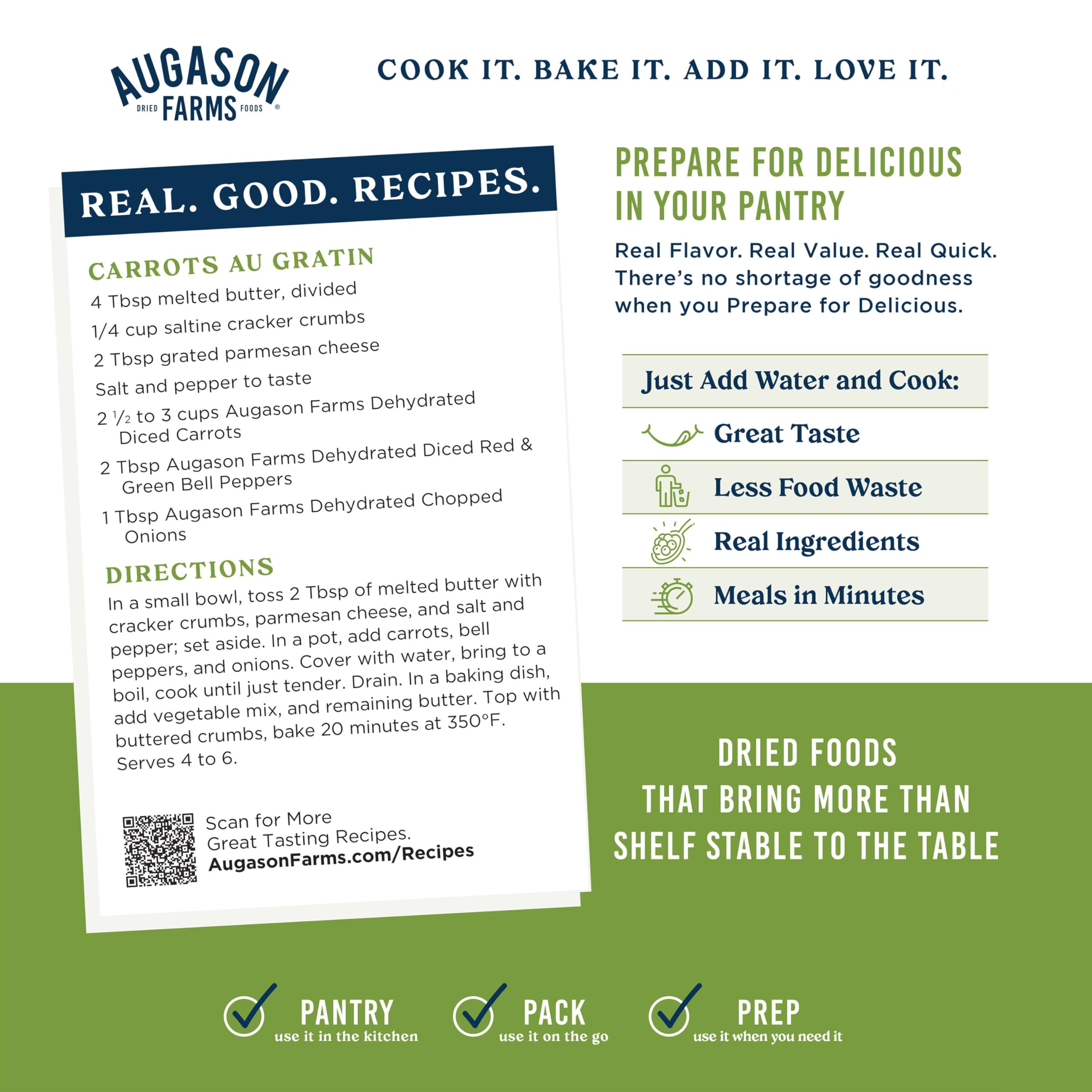 Augason Farms Dehydrated Diced Carrots Can, Emergency Food Supply, Everyday Meals, 216 Servings