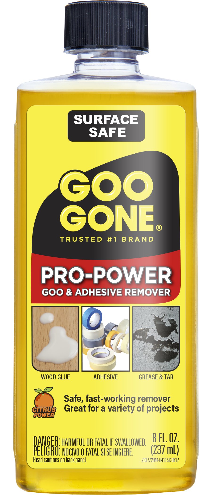 Goo Gone Pro Power Adhesive Remover - 8 Ounce - Use on Silicone, Caulk, Contractor's Adhesive, Tar, Adhesive, Grease, Gum, Decals