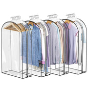 Liuoud Clear Garment Bags for Hanging Clothes 10” Gusseted, Suit Bags for Closet Storage, Hanging Plastic Clothes Cover for Coat, Dress, Fur, Shirt, 4 Pack, 40” Long