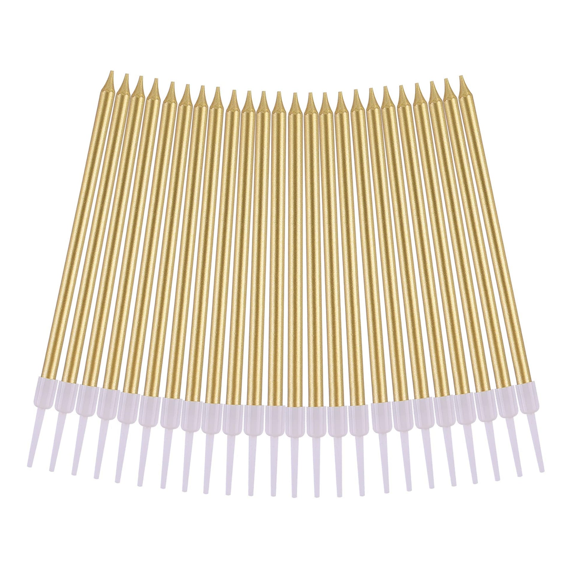 PHD CAKE Gold Long Thin Metallic Birthday Candles, Cake Candles, Birthday Parties, Wedding Decorations, Party Candles, Cake Decorations