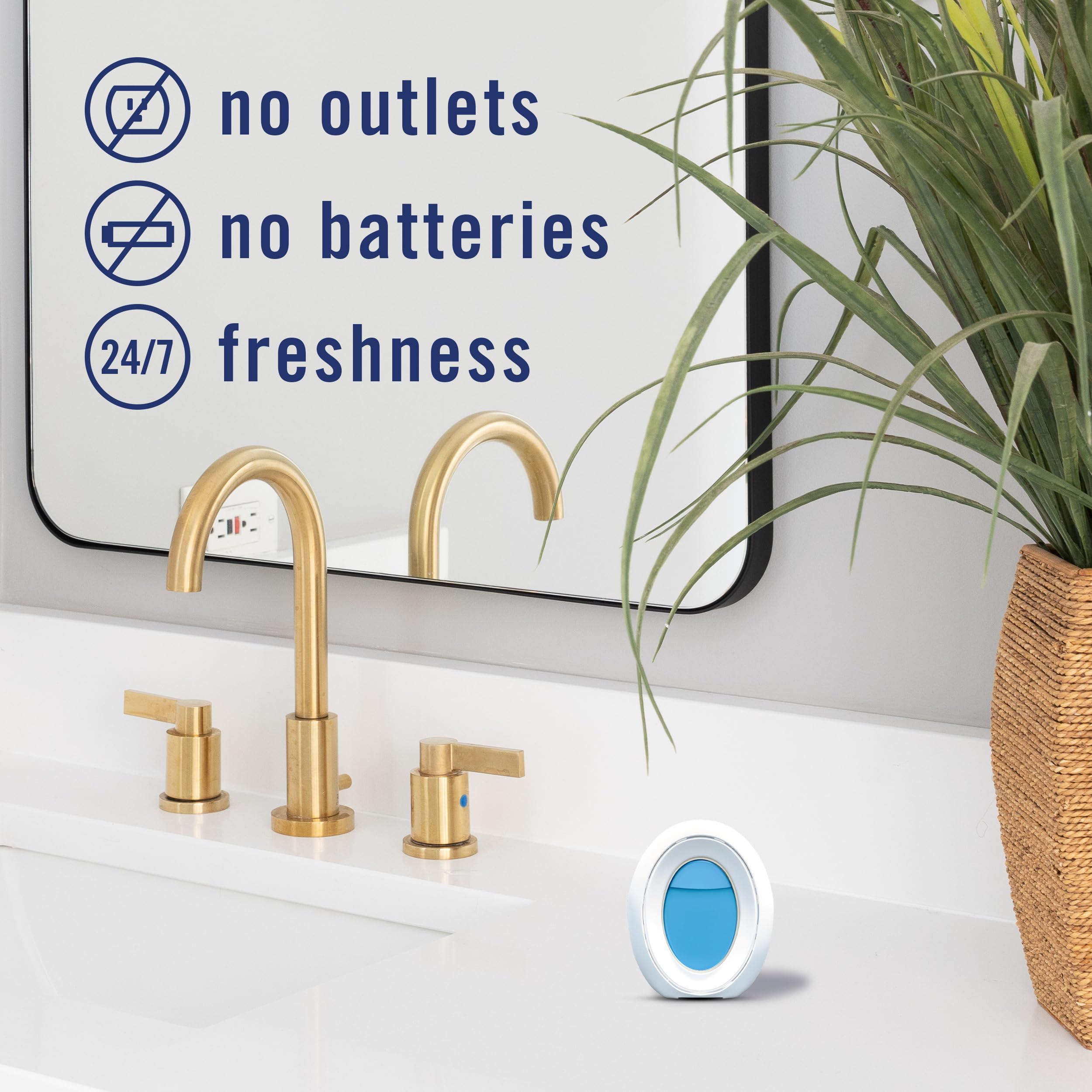 Febreze Bathroom Air Freshener, Odor-Fighting, Plug In Alternative, Air Fresheners for Home and Bathroom and Kitchen, Closet Air Fresheners, Linen & Sky Scent, 4 Count