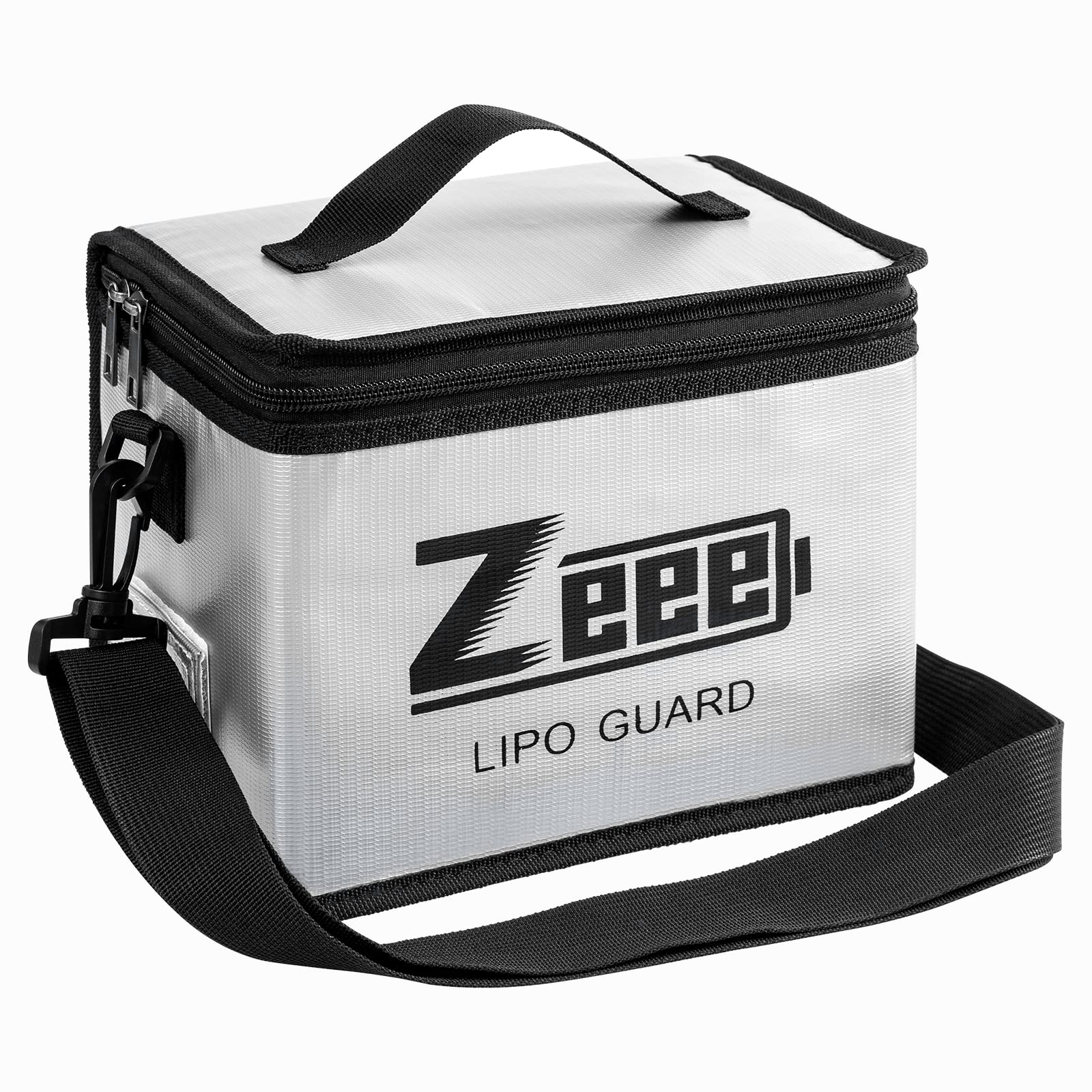 Zeee Fireproof Explosionproof Large Capacity Battery Storage Guard Pouch for Lipo Charge & Storage (8.46 x 6.5 x 5.71 in)