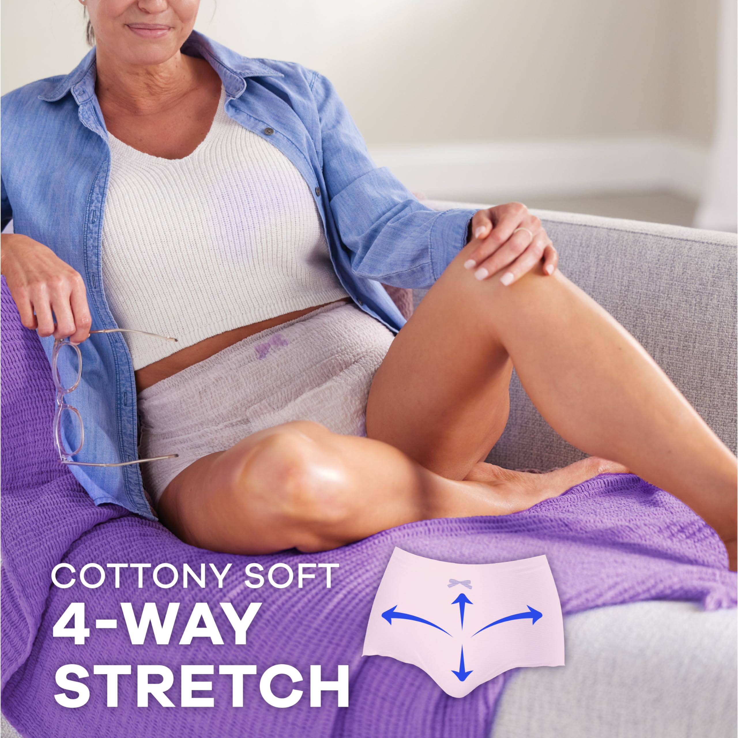 Always Discreet Adult Incontinence Underwear for Women and Postpartum Underwear, Small/Medium, Up to 100% Bladder Leak Protection, 32 Count