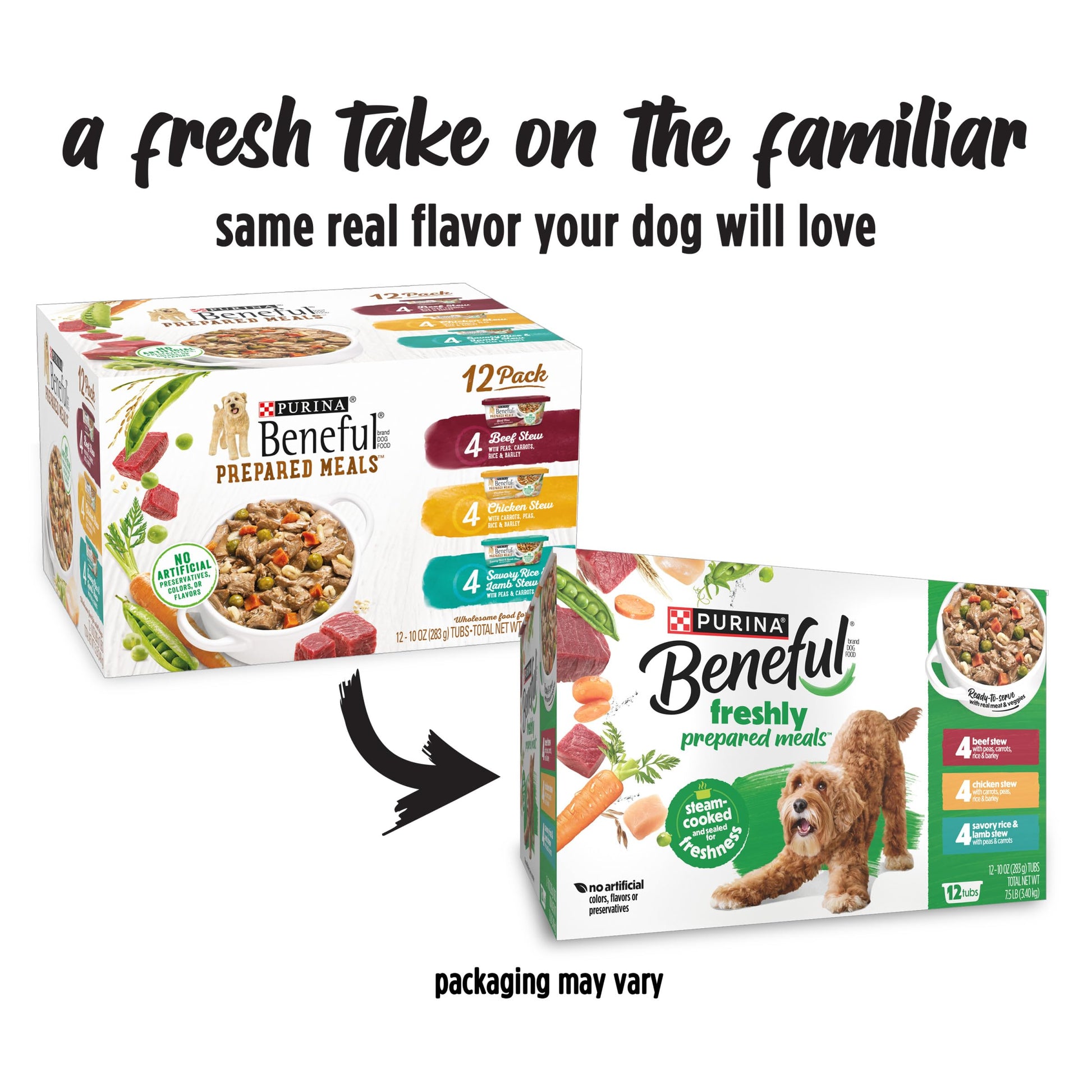 Purina Beneful Gravy Wet Dog Food Variety Pack, Prepared Meals Stew - (12) 10 oz. Tubs
