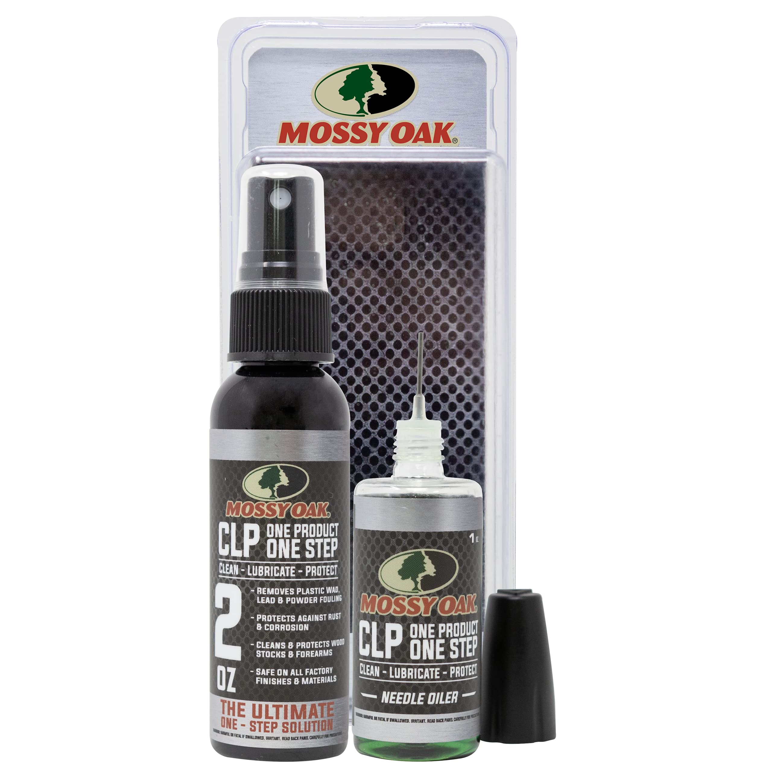 Mossy Oak Gun Oil - CLP Gun Lubricant - Premium Firearm Maintenance - Rust Preventative - 2 oz. Fine Mist Pump Sprayer & 1 oz. Needle Oiler