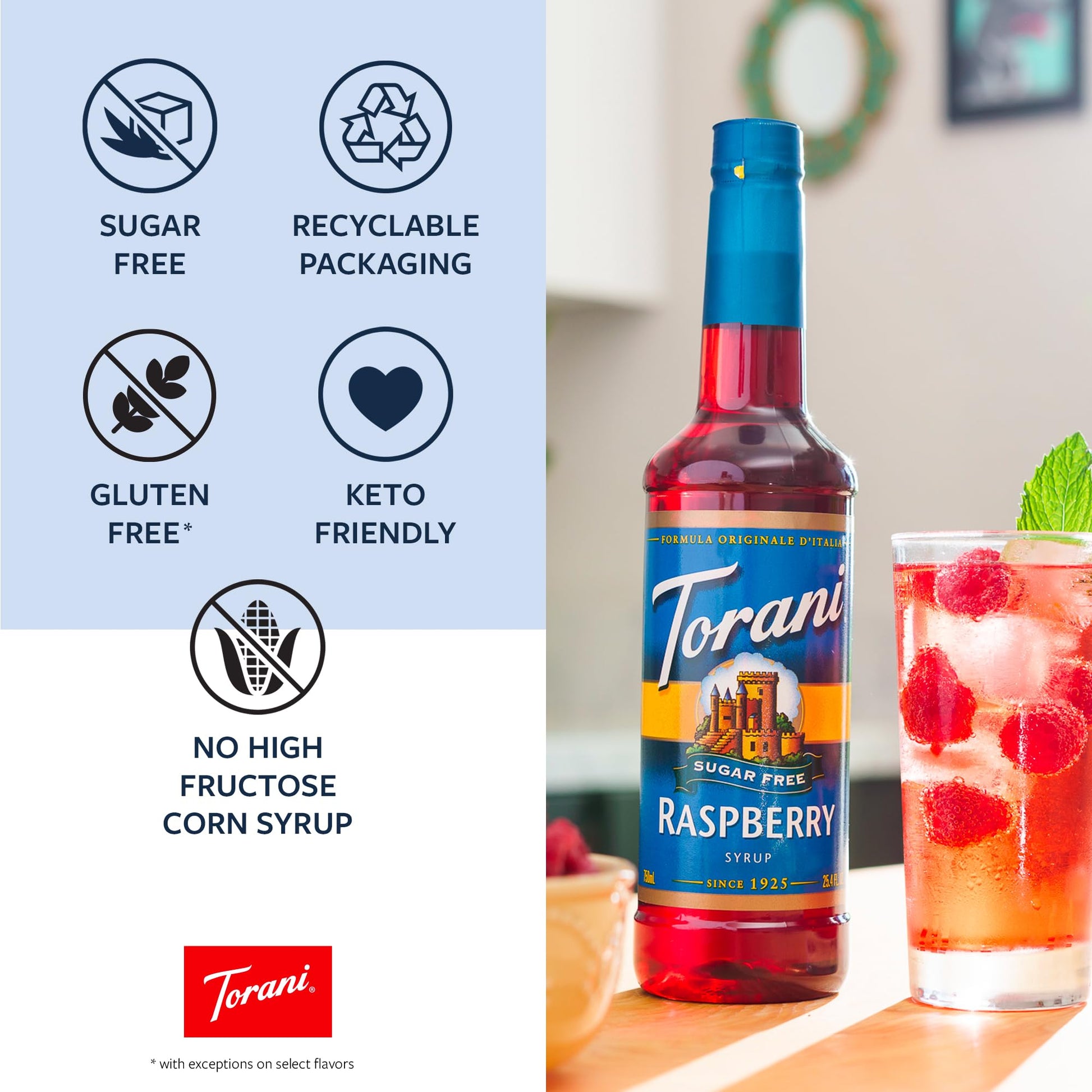 Torani Sugar Free Syrup, Vanilla, 25.4 Ounce (Pack of 4)