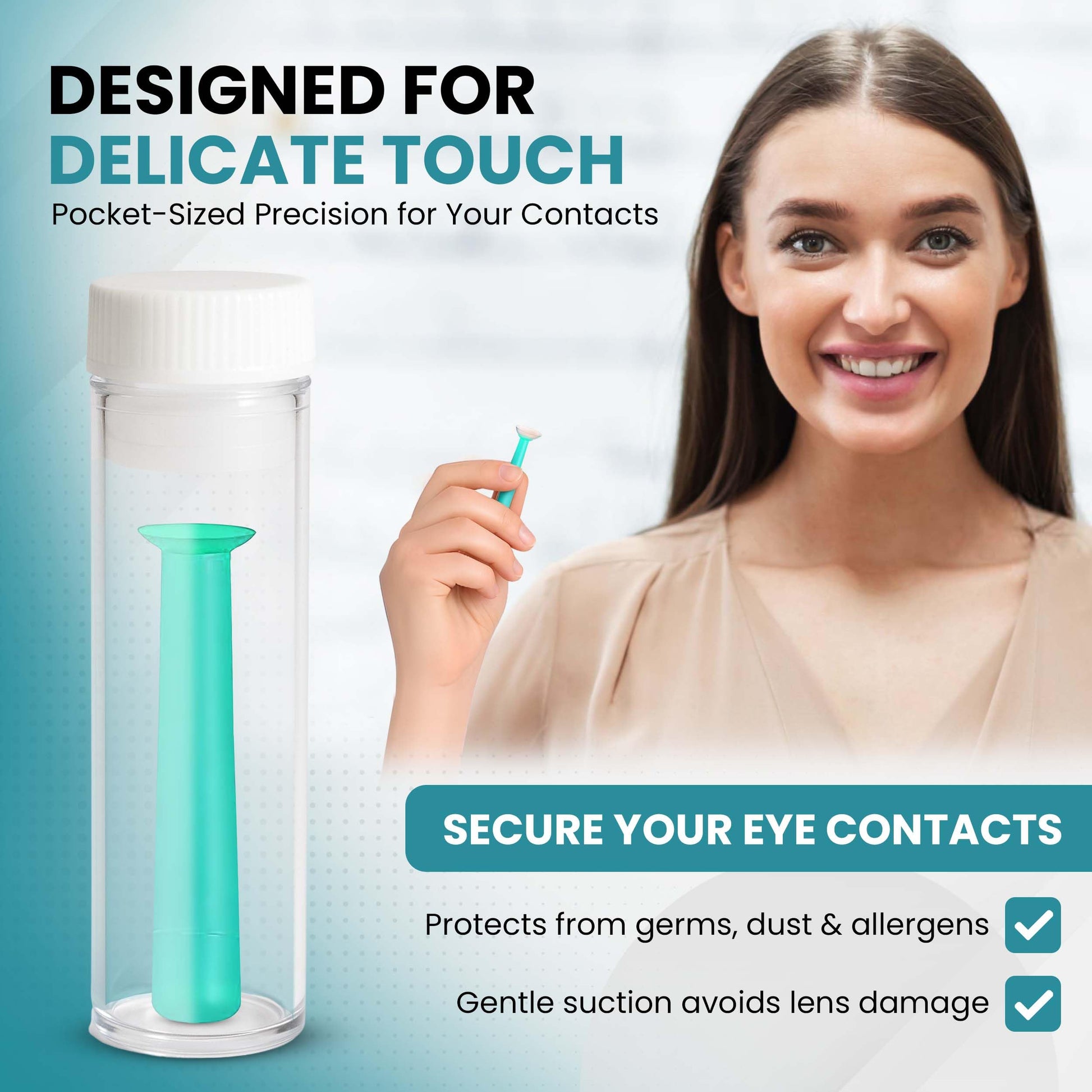 Soft Contact Lens Green Inserter Remover | for Certain Soft Contact Lenses Suction Holder |3pcs | by Sports World Vision