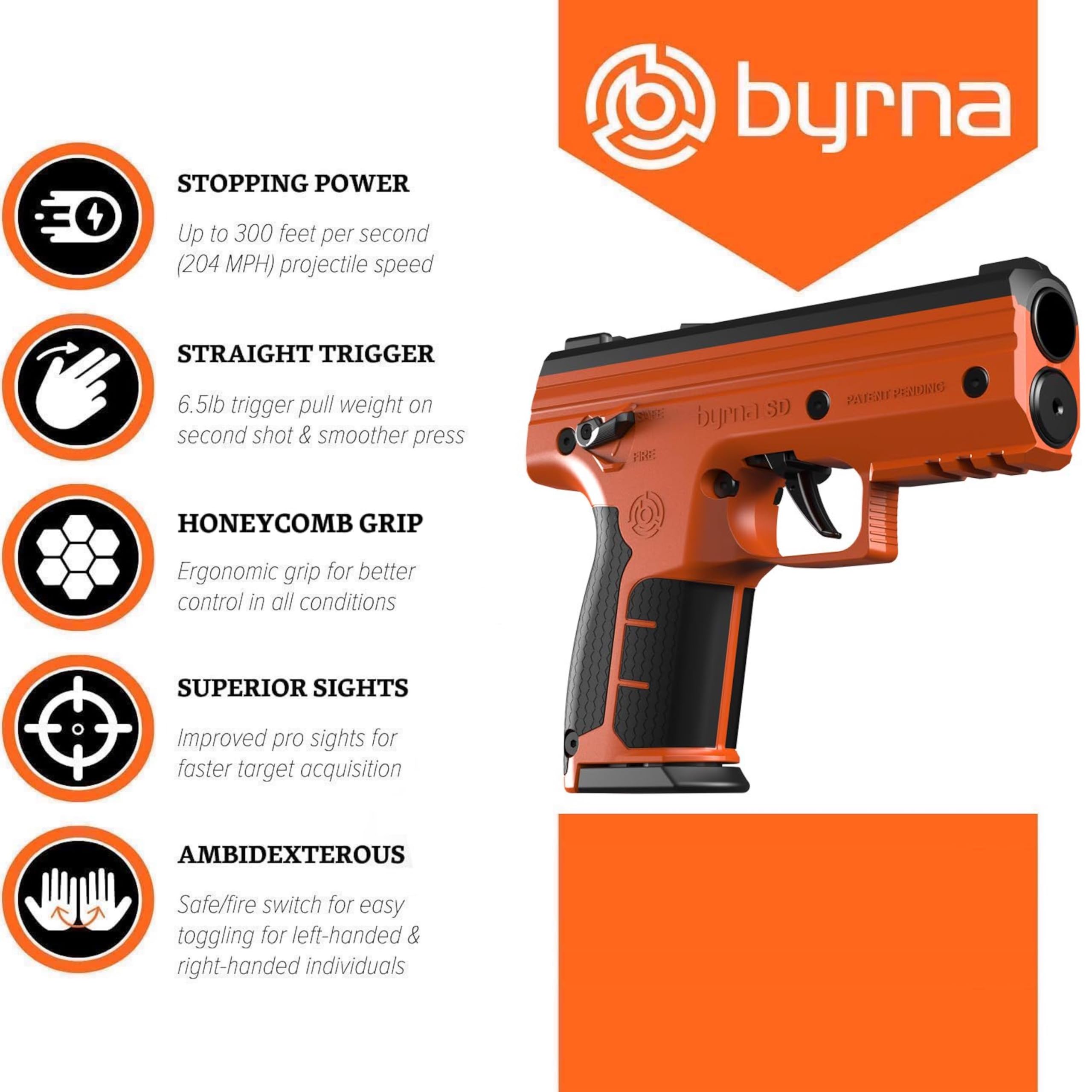 Byrna SD [Self Defense] Kinetic Projectile Launcher Ultimate Bundle - Non Lethal , Home /Personal Defense (Black) | Proudly Assembled in The USA