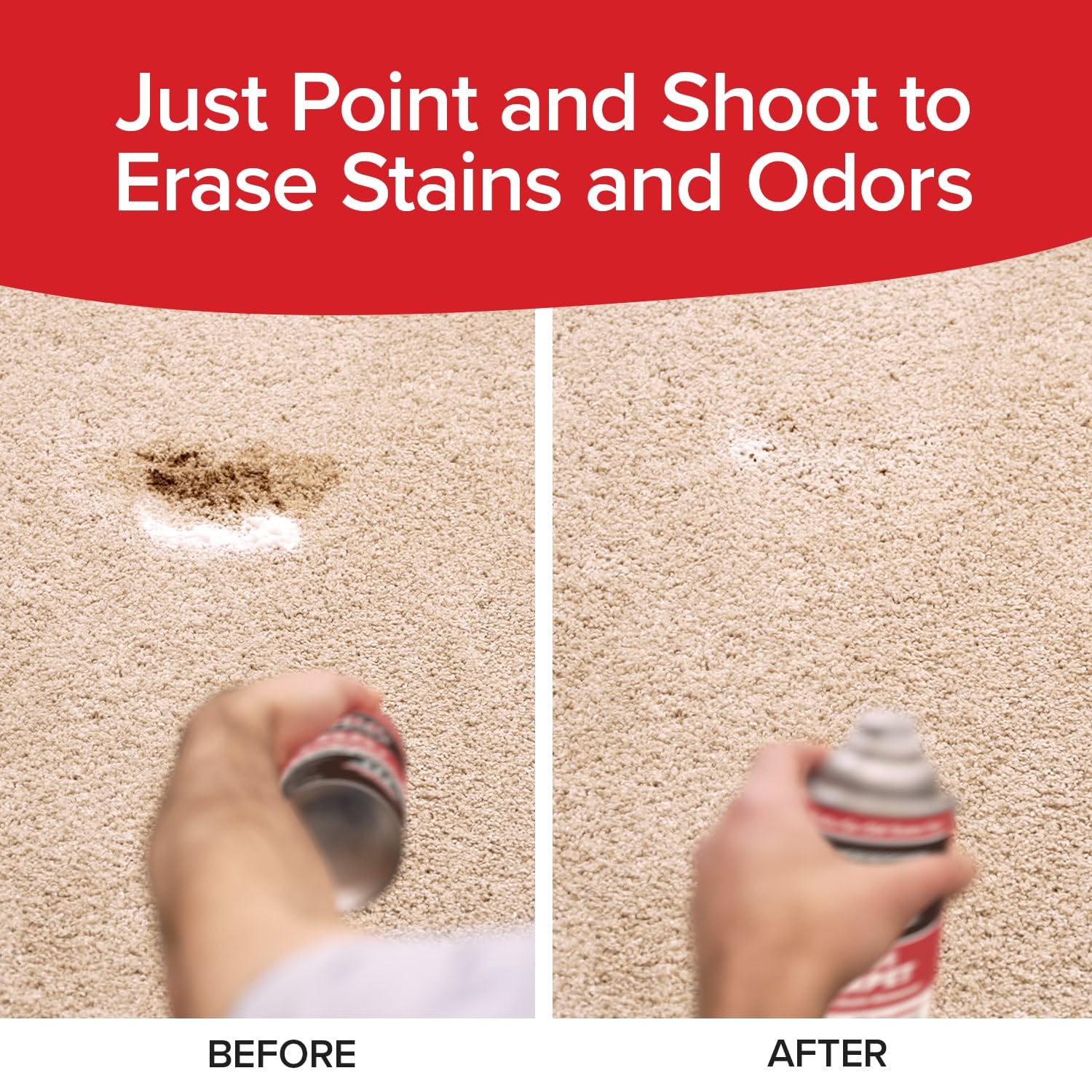 Bull Shot Carpet Spot & Stain Remover by Horsepower, AS-SEEN-ON-TV, Made In USA, Just Point & Spray, Stain-Lifting Foam-Action, Pet Stains & Odors, Coffee, Soda, Wine, Grease, New & Old Stains & More