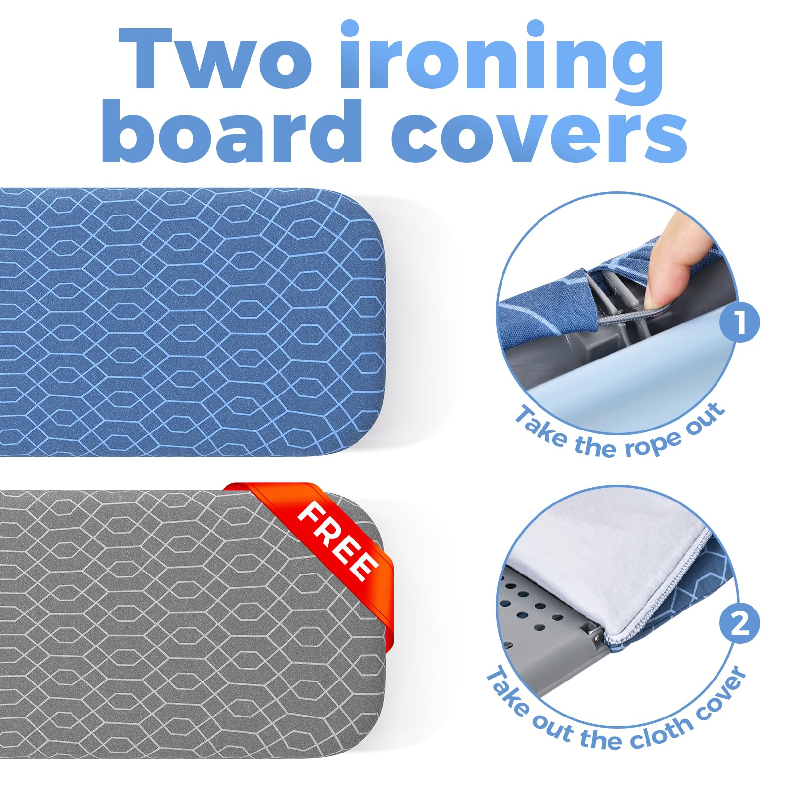 APEXCHASER Ironing Board Small with Iron Holder, Tabletop Small Iron Board with 2 Heat Resistant Ironing Covers, Portable Tabletop Ironing Board with Non-Slip Feet for Home Travel Use
