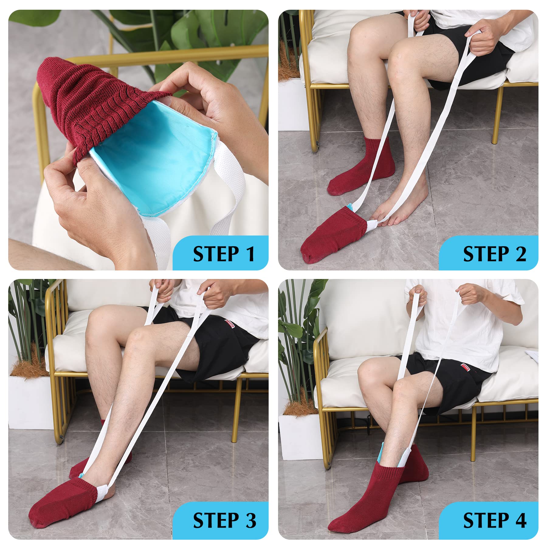 CAidRE Sock Aid - Sock Aid Device for Seniors, Disabled, Pregnant - Sock Helper Aide Tool - Sock Assistant Device No Bending