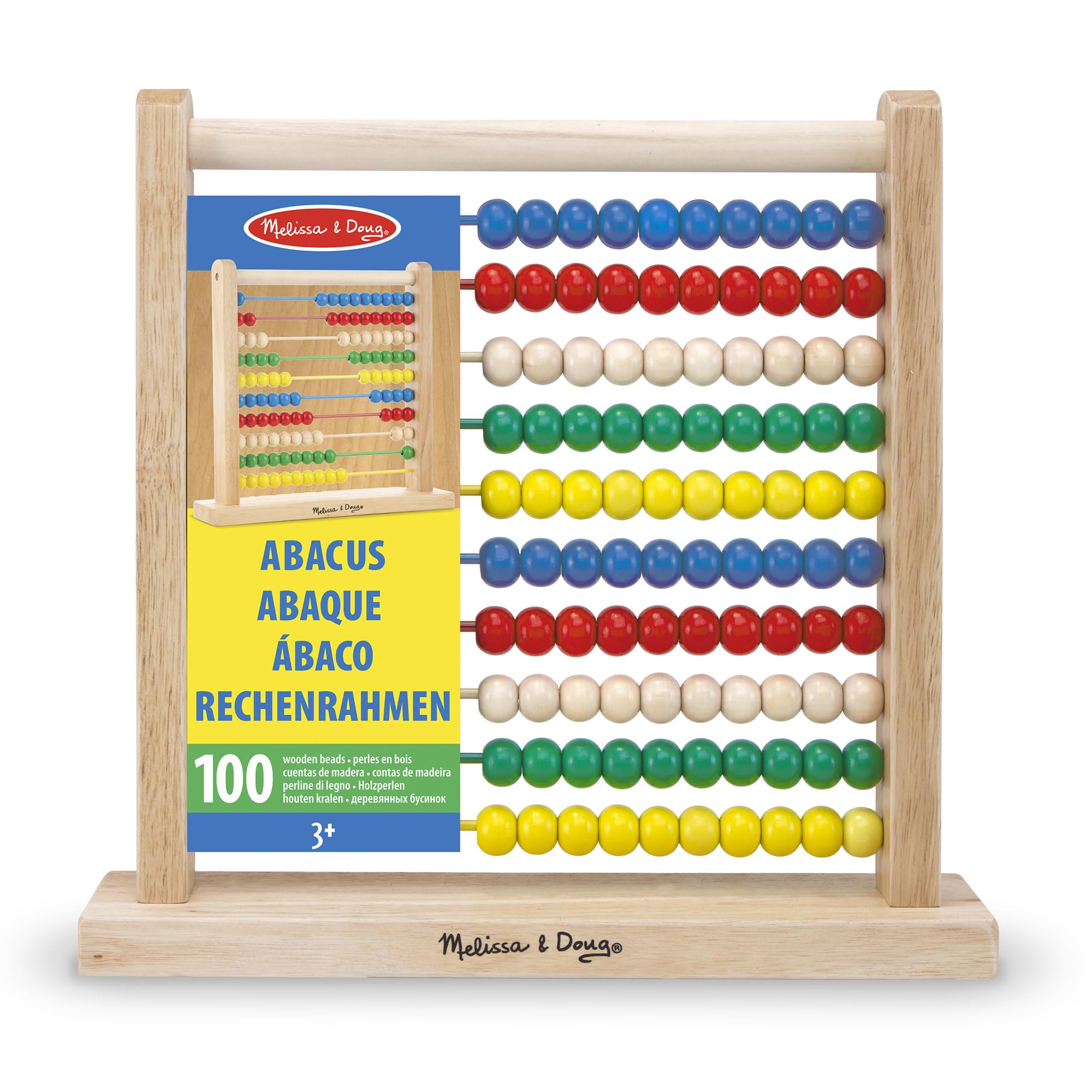 Melissa & Doug Abacus - Classic Wooden Educational Counting Toy With 100 Beads