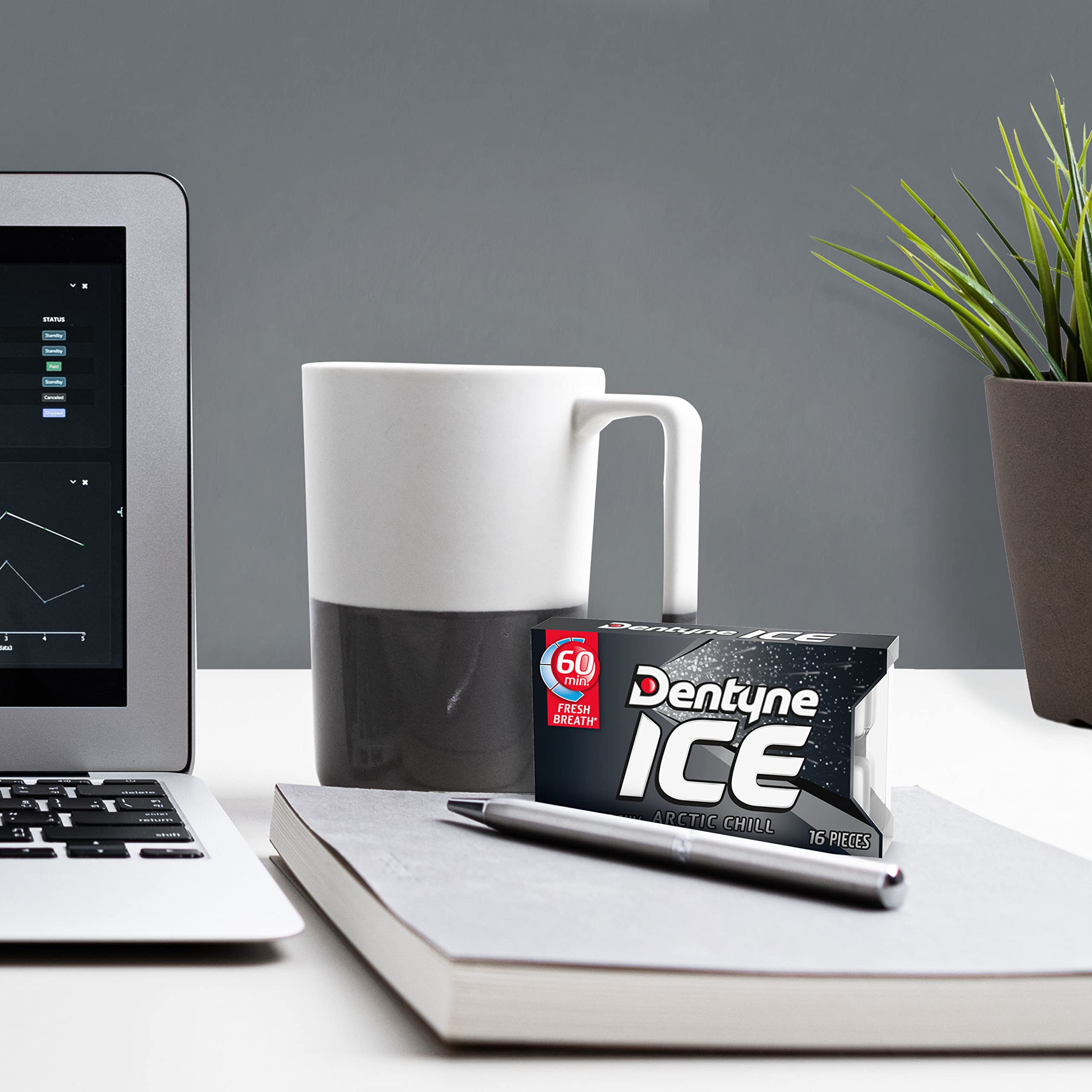 Dentyne Ice Arctic Chill Sugar-Free Chewing Gum, 9 Packs of 16 Pieces (144 Total Pieces)