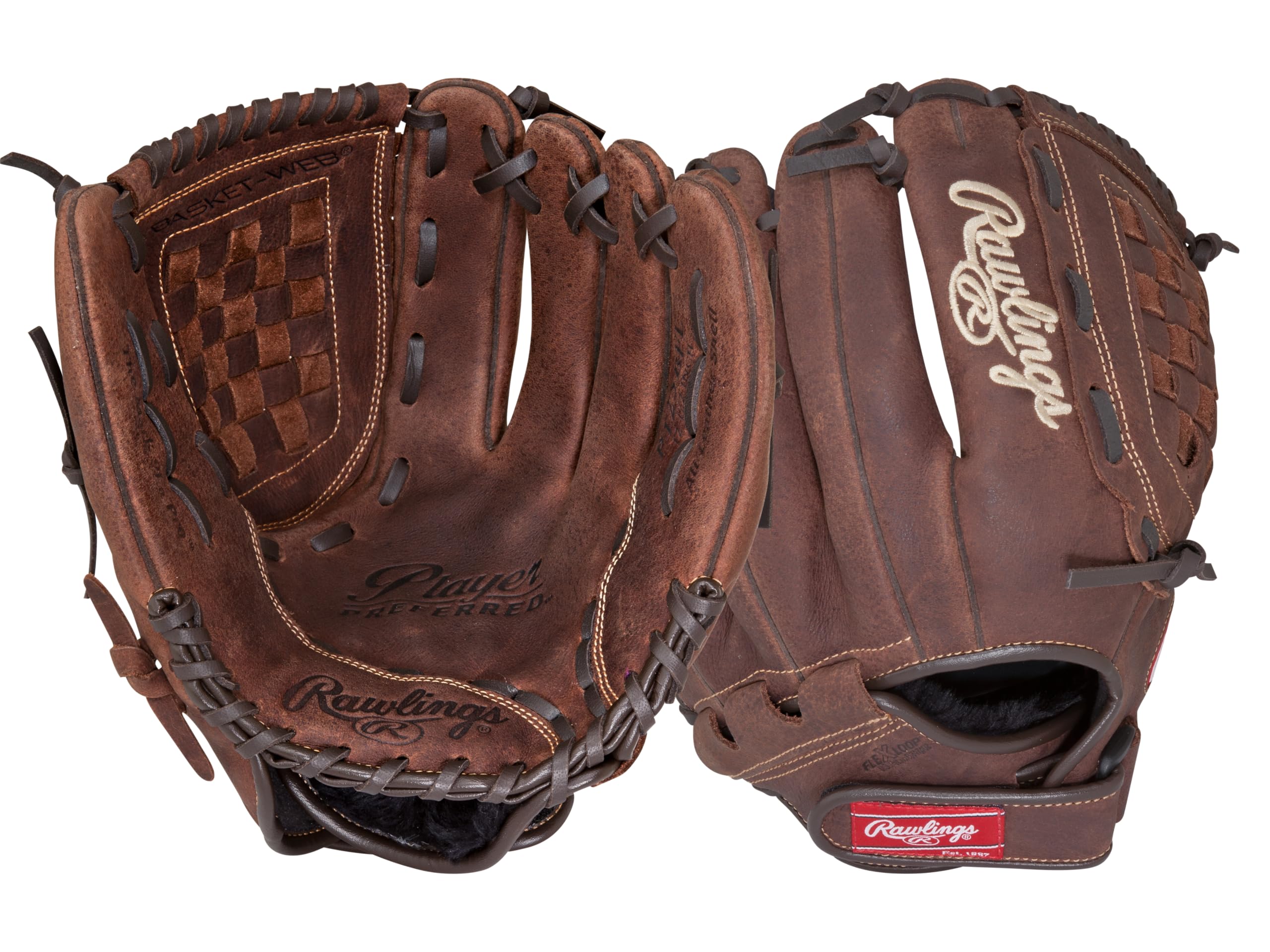 Rawlings | PLAYER PREFERRED Handschuh | Baseball/Softball | Rechtshänder | 12.5" - Basket Web