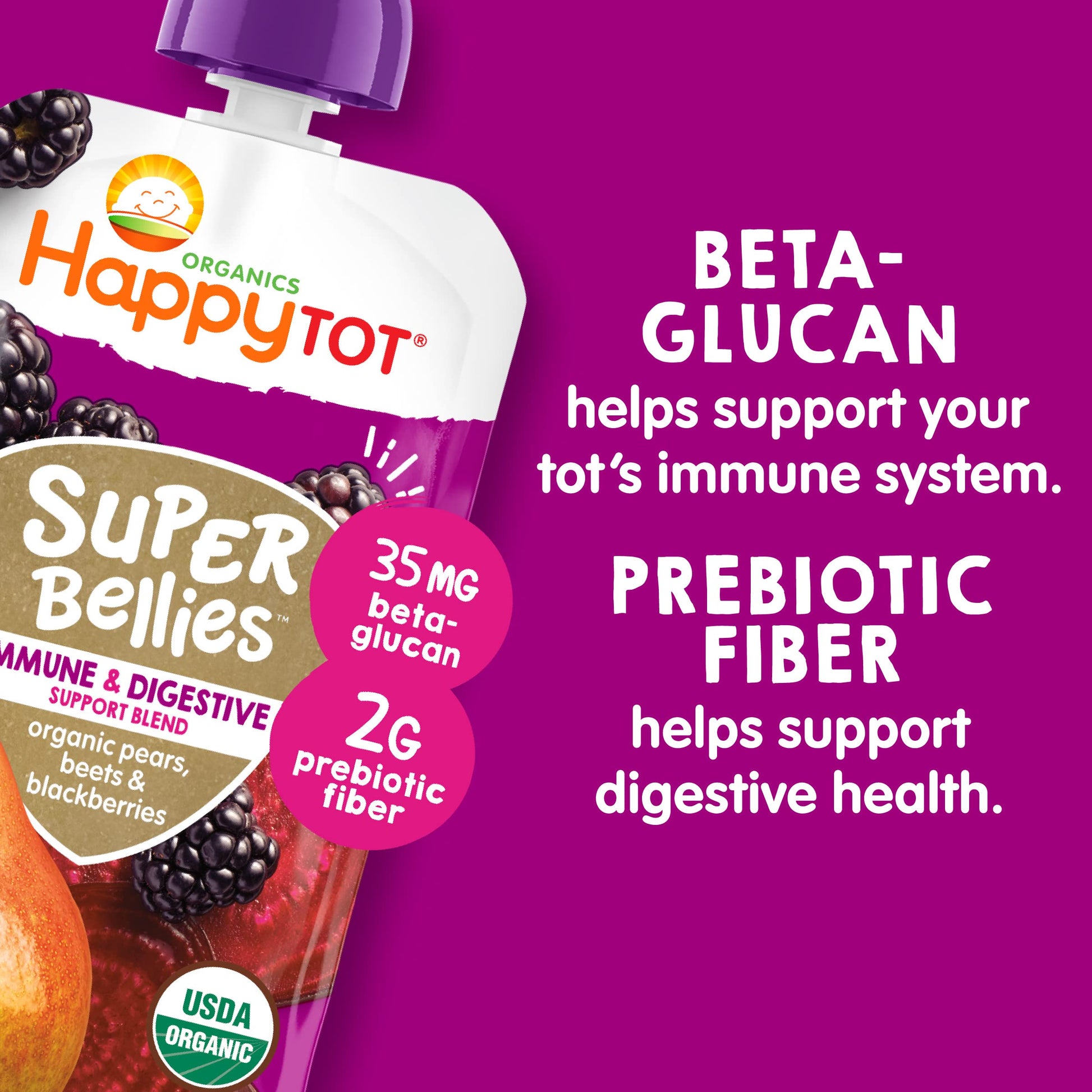 Happy Tot Organics Super Bellies Variety Pack, 4 Ounce(Pack of 16)