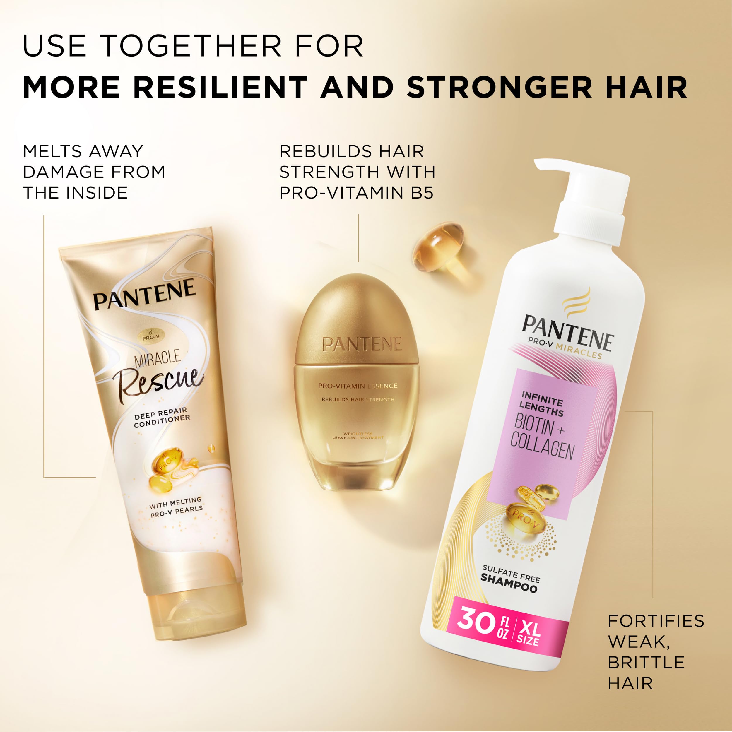 Pantene Miracle Rescue Deep Conditioner with Melting Pro-V Pearls - For Dry, Damaged, or Color-Treated Hair - Intense Moisture & Repair - 8.0 Oz