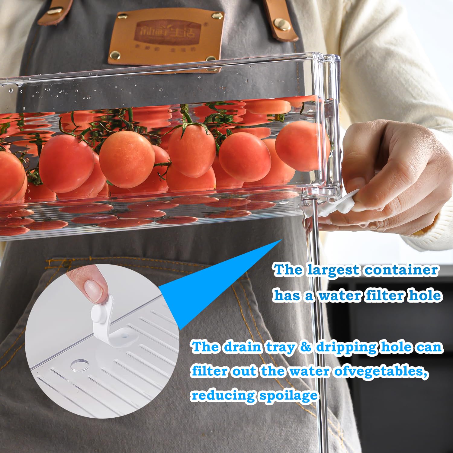 KUMD 10 Pack Fridge Organizer, Stackable Refrigerator Organizer Bins with Lids, BPA-Free Produce Fruit Storage Containers for Storage Clear for Kitchen, Food, Drinks, Vegetable Storage