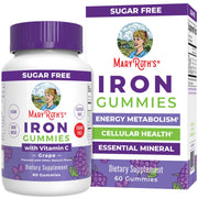 MaryRuth Organics Iron Gummies for 14+ with Vitamin C for Absorption | Sugar Free | Gummy Iron Supplement + VIT C | Energy Metabolism | Cellular Health | Immune Support | Vegan | Non-GMO | 60 Count