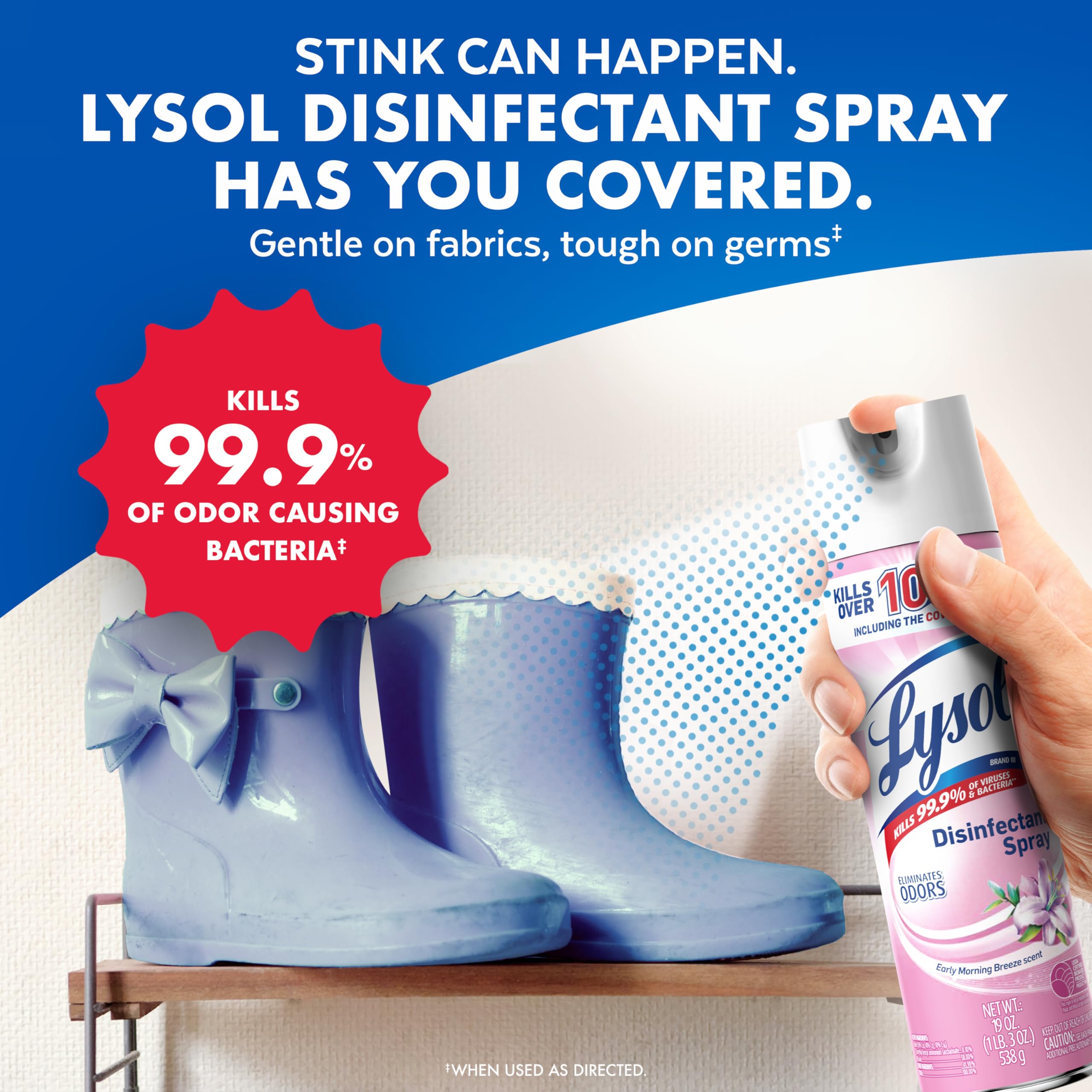 Lysol Disinfectant Spray, Sanitizing And Antibacterial Spray, For Disinfecting And Deodorizing, Early Morning Breeze, 19 Fl Oz (Pack Of 2), Packaging May Vary
