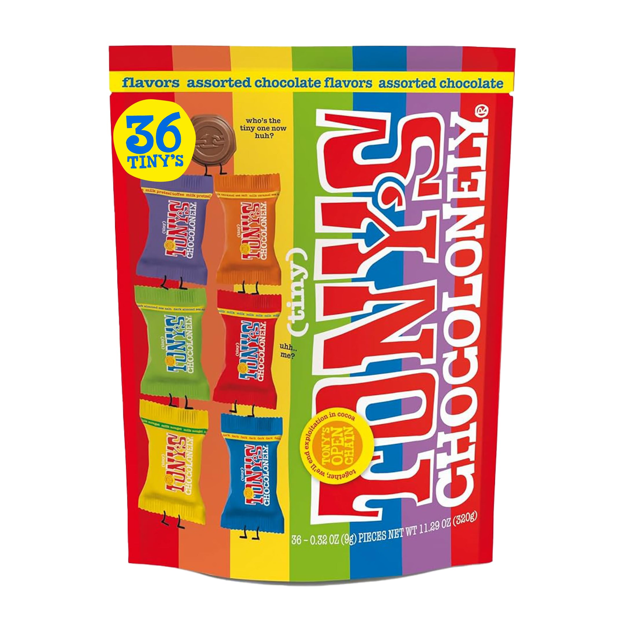 Tony's Chocolonely Mischung Milchschokoladenstücke – Belgische Schokolade, Fairtrade & B Corp zertifiziert (36 Stück, 320 g)