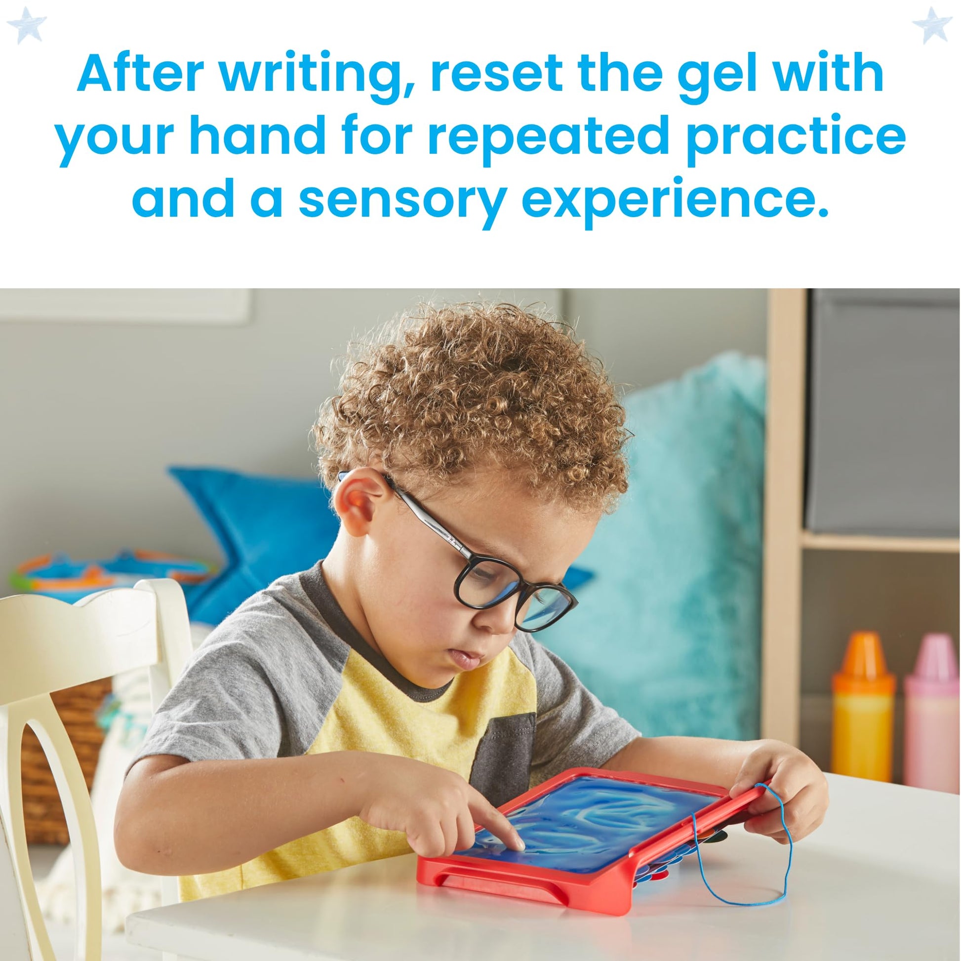 hand2mind Letter Tracing Sensory Pad, Reusable Handwriting Practice for Kids 3-5, Learn to Write, Letter Tracing Board, Toddler Writing Practice, Montessori Alphabet Toys, Preschool Learning Toys