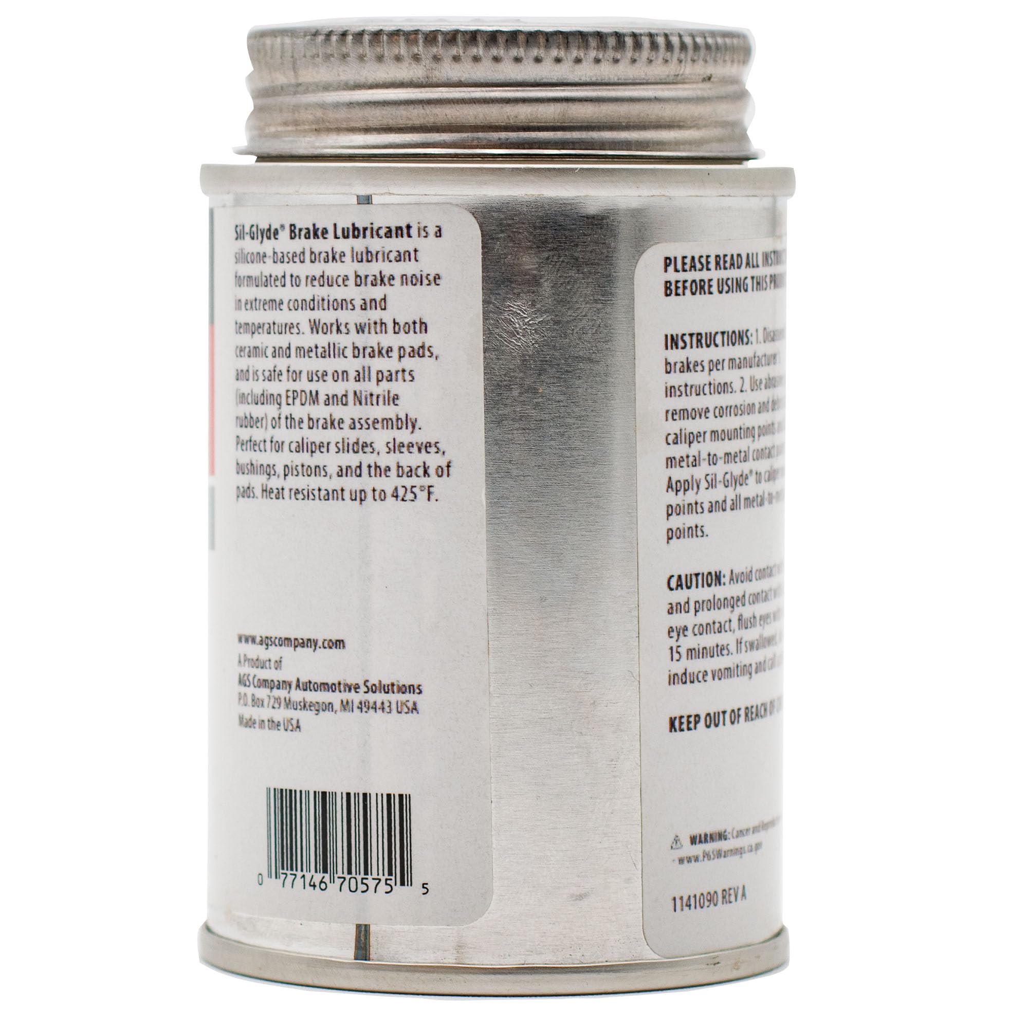 AGS Automotive Solutions 4oz Brush Top SIL-Glyde Silicone Brake Grease - Premium Brake Caliper Grease and Brake Lubricant for Optimal Performance and Longevity