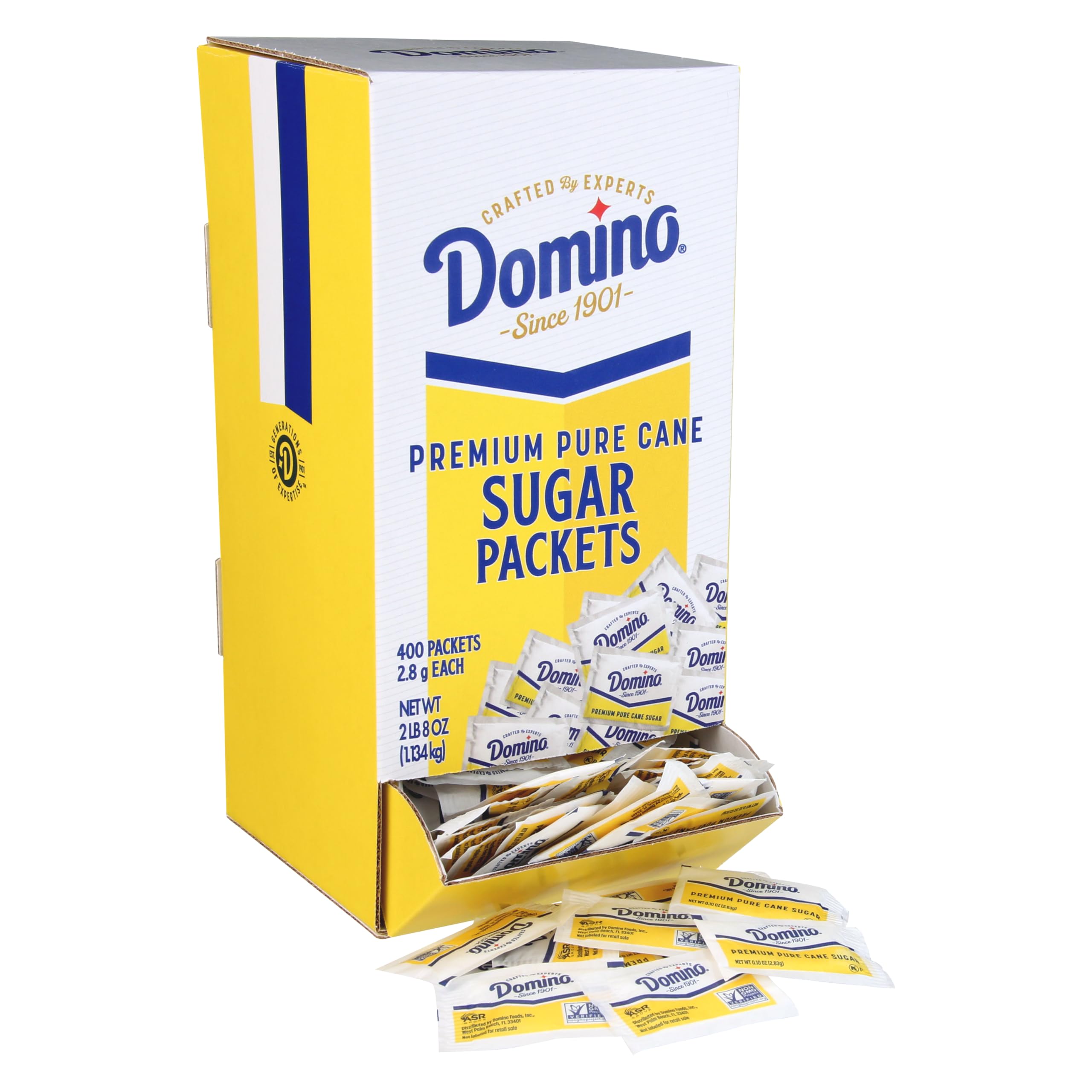 Domino Zuckerpäckchen, 400 Zuckerpäckchen (je 2,8 g) in Spenderbox