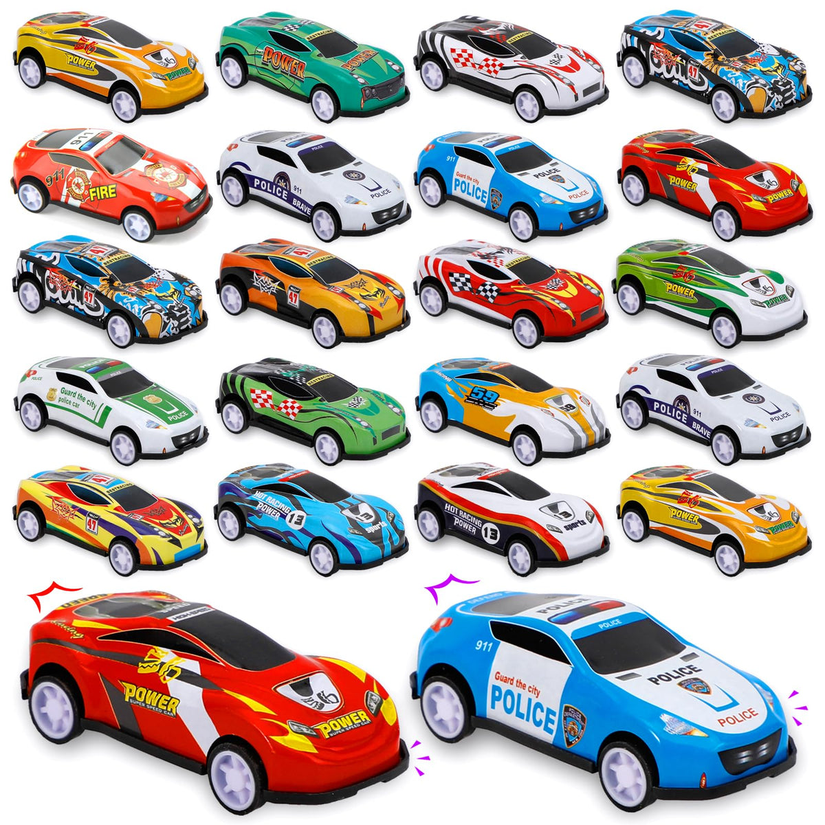 28 pcs Pull Back Cars Toys for Kids, Party Favors Treasure Box for Classroom Prizes Mini Vehicles Race Cars Toys Bulk Xmas Gifts Pinata Goodie Bag Stocking Stuffers for Boys Girls Toddlers