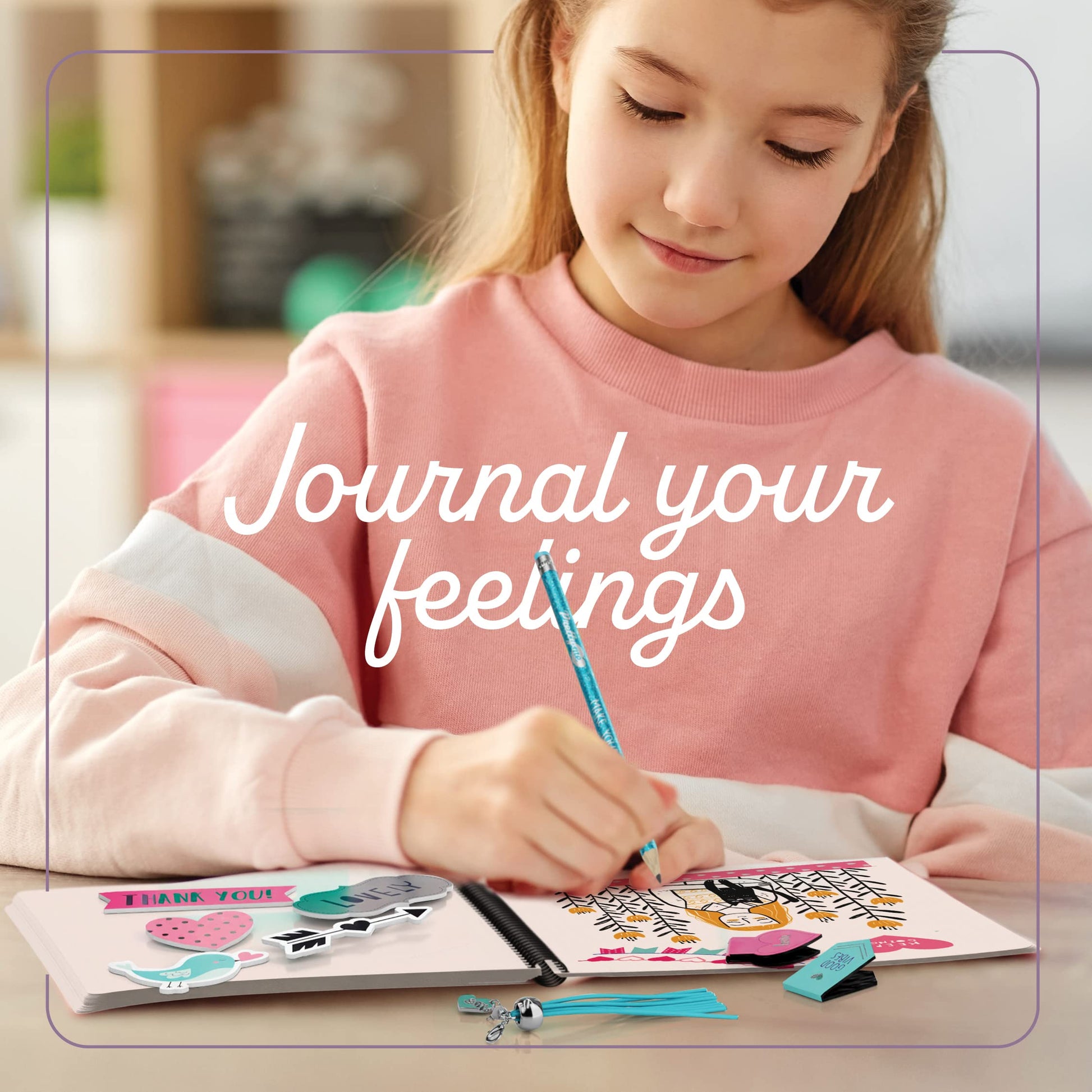 Pretty Me DIY Journal Kit for Girls - Gift for 8-14 Year Old Girl - Cool Birthday Gifts Ideas for Teens - Fun, Cute Art & Crafts Kits for Tween Teenage Kids- Scrapbook & Diary Supplies Toy Set