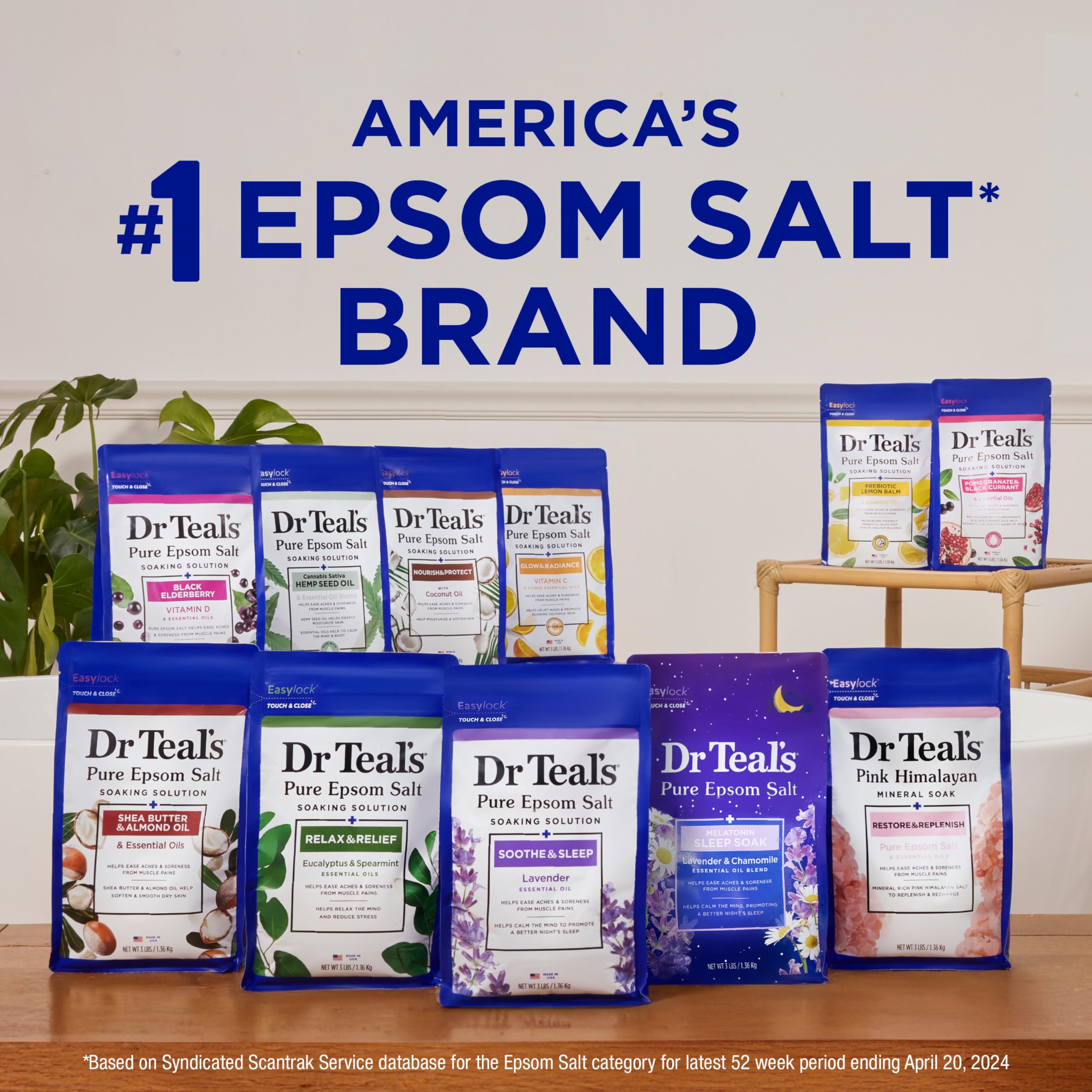 Dr Teal's Epsom Salt Magnesium Soak, Fragrance Free, 4 lbs