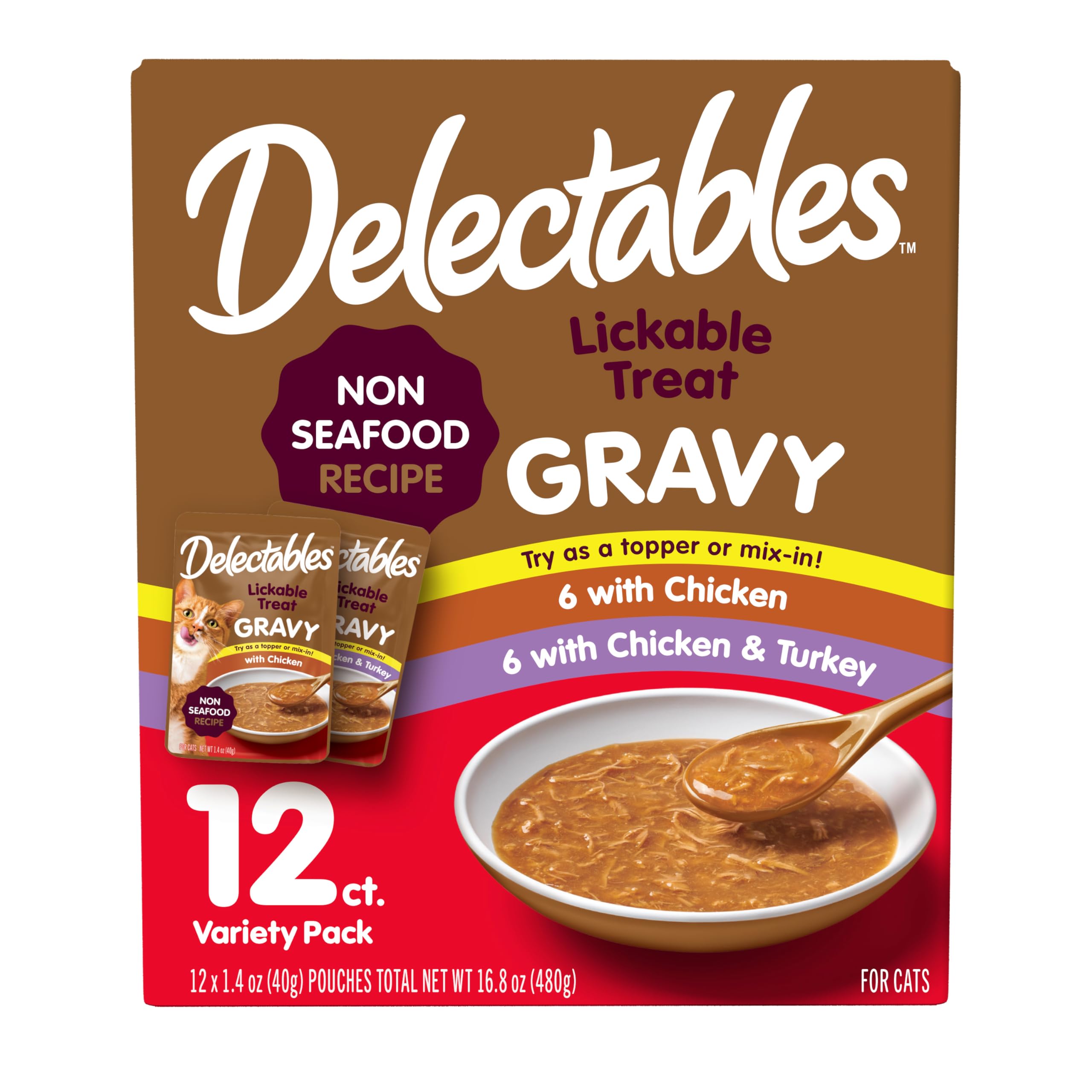 Hartz Delectables Gravy Nassfutter/Topper für Katzen, nicht-Meeresfrüchte, Hühnchengeschmack, 12 Stück, 39,7 g (12er Pack)