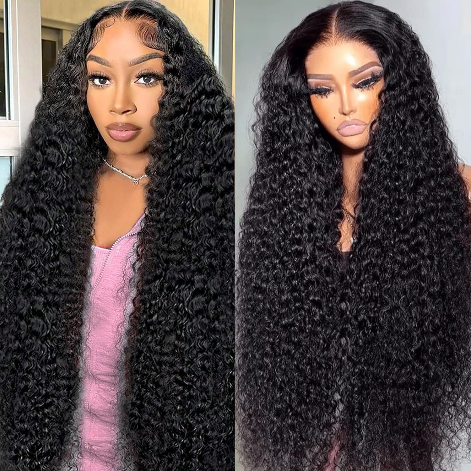 NANTLIY 30 Zoll Deep Wave Lace Front Perücken Echthaar 13x6 Lace Front Wigs Echthaar Vorgezupft 200% Dichte für Frauen Tiefe Locken Glueless Perücken Echthaar Vorgezupft mit Babyhaar