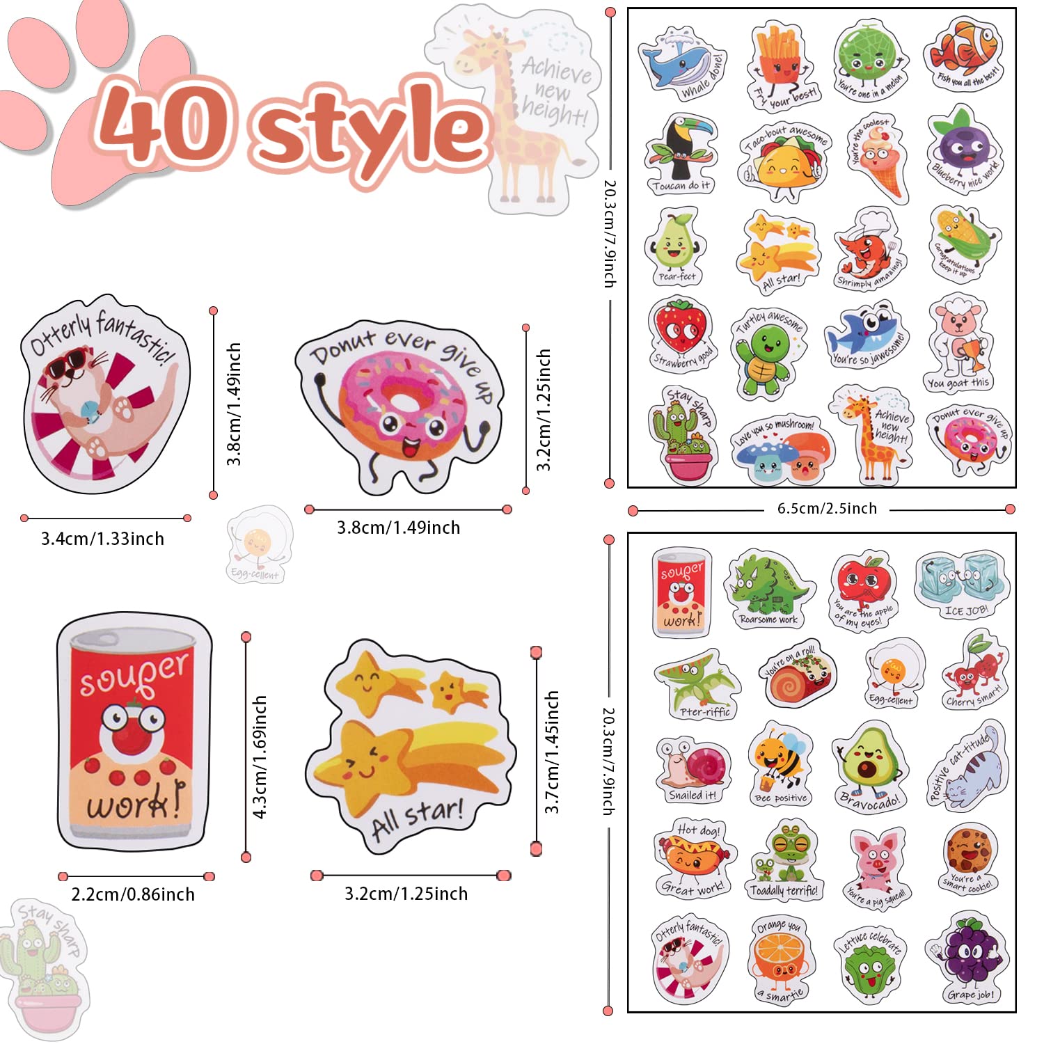 800pcsTeacher Classroom Motivational Stickers for Kids Students