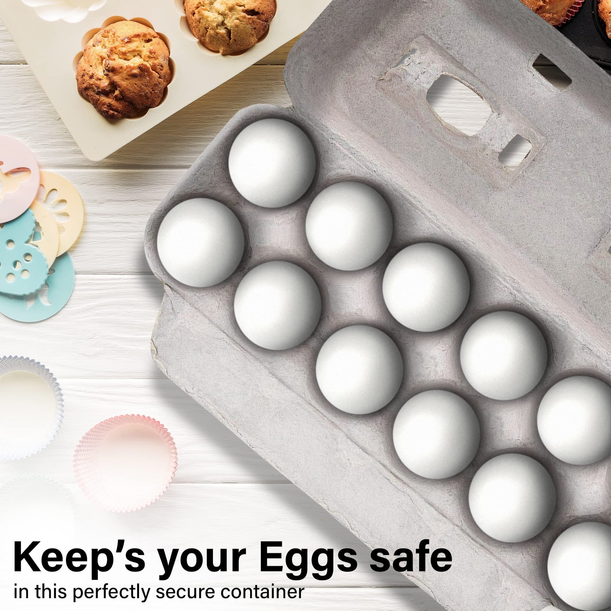 MT Products Blank Natural Pulp Egg Cartons Bulk Holds Up to Twelve Eggs - 1 Dozen - Cardboard Material Perfect For Storing Extra Eggs (25 Pieces) - Made in USA