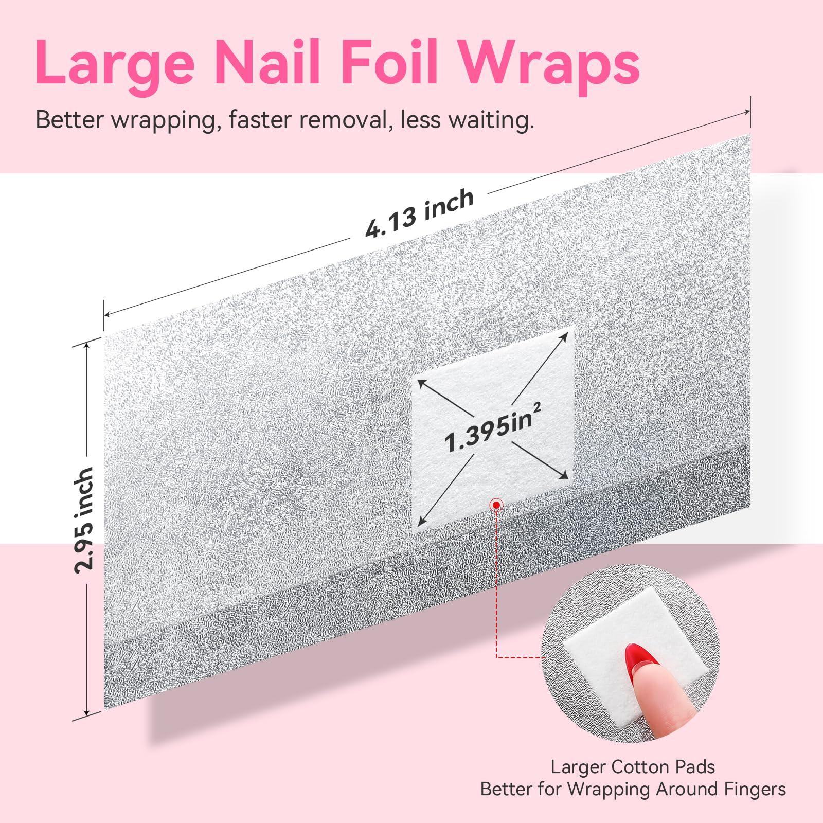 Makartt Nail Polish Remover - 100pcs Nail Foil Wraps for Soak Off Gel Polish Remover, with 1.18inch Pre-attached Lint Free Cotton Pads For Nails, Non Acetone Nail Polish Remover