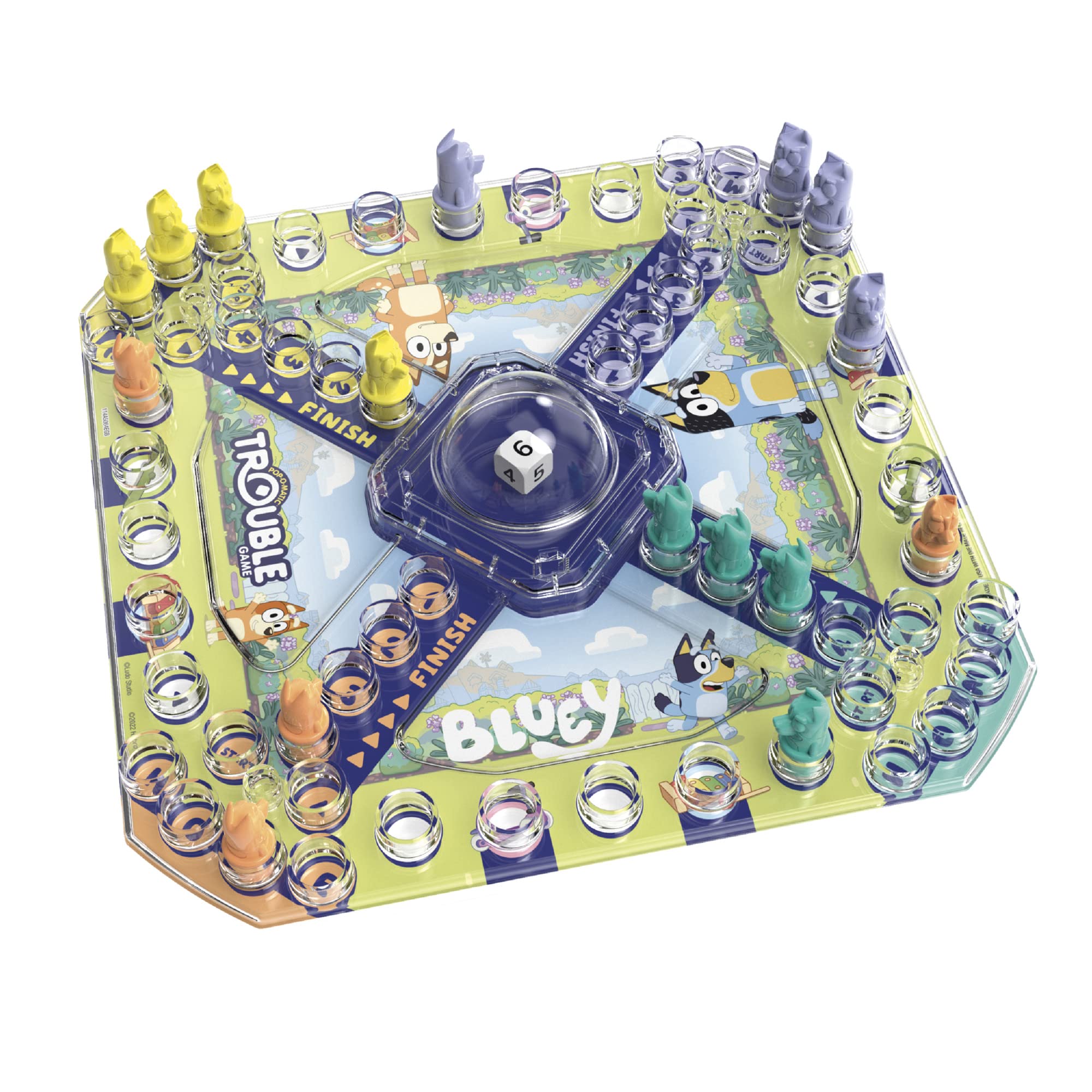 Hasbro Gaming Trouble: Bluey Edition Board Game for Kids, 2-4 Players, Race Bluey, Bingo, Bandit, or Chilli to The Finish, Ages 5 and Up (Amazon Exclusive)